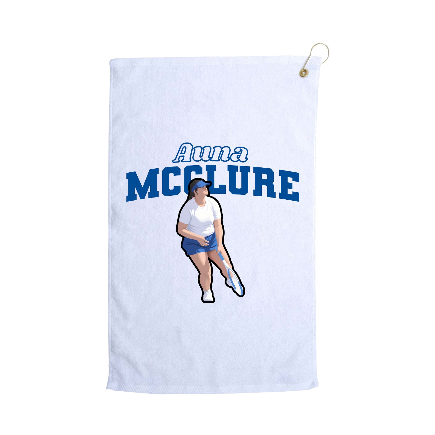 Golf Towel — Name Arch in White