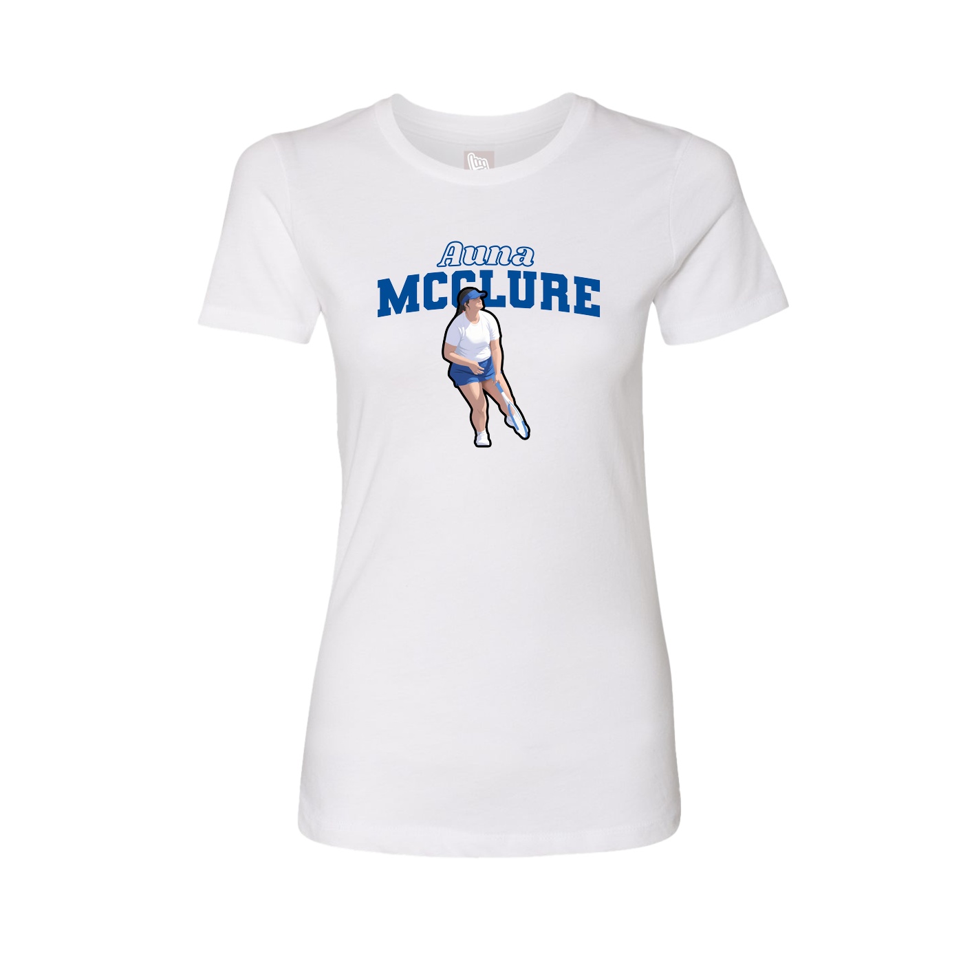 Fitted Women's Tee — Name Arch in White