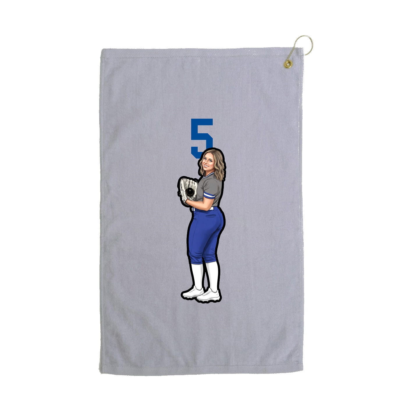 Golf Towel — Number Top in Grey