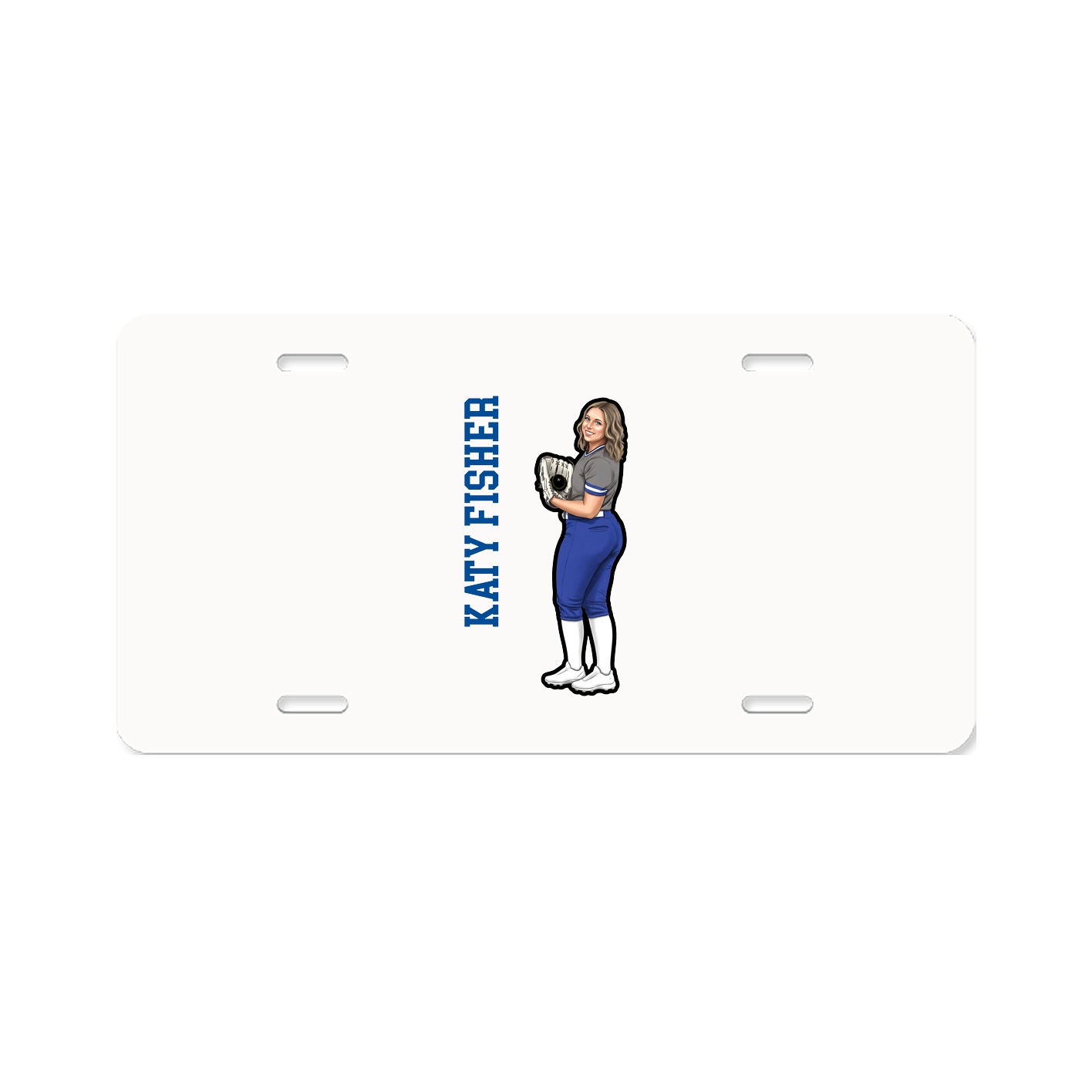 License Plate — Name Vertical in Classic