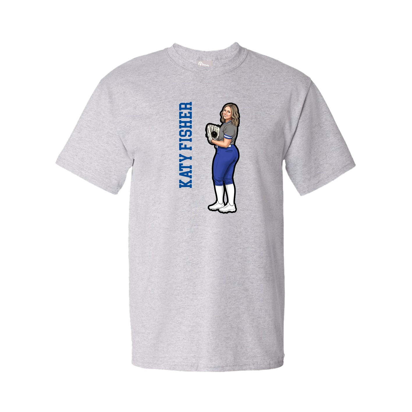 Tee — Name Vertical in Grey