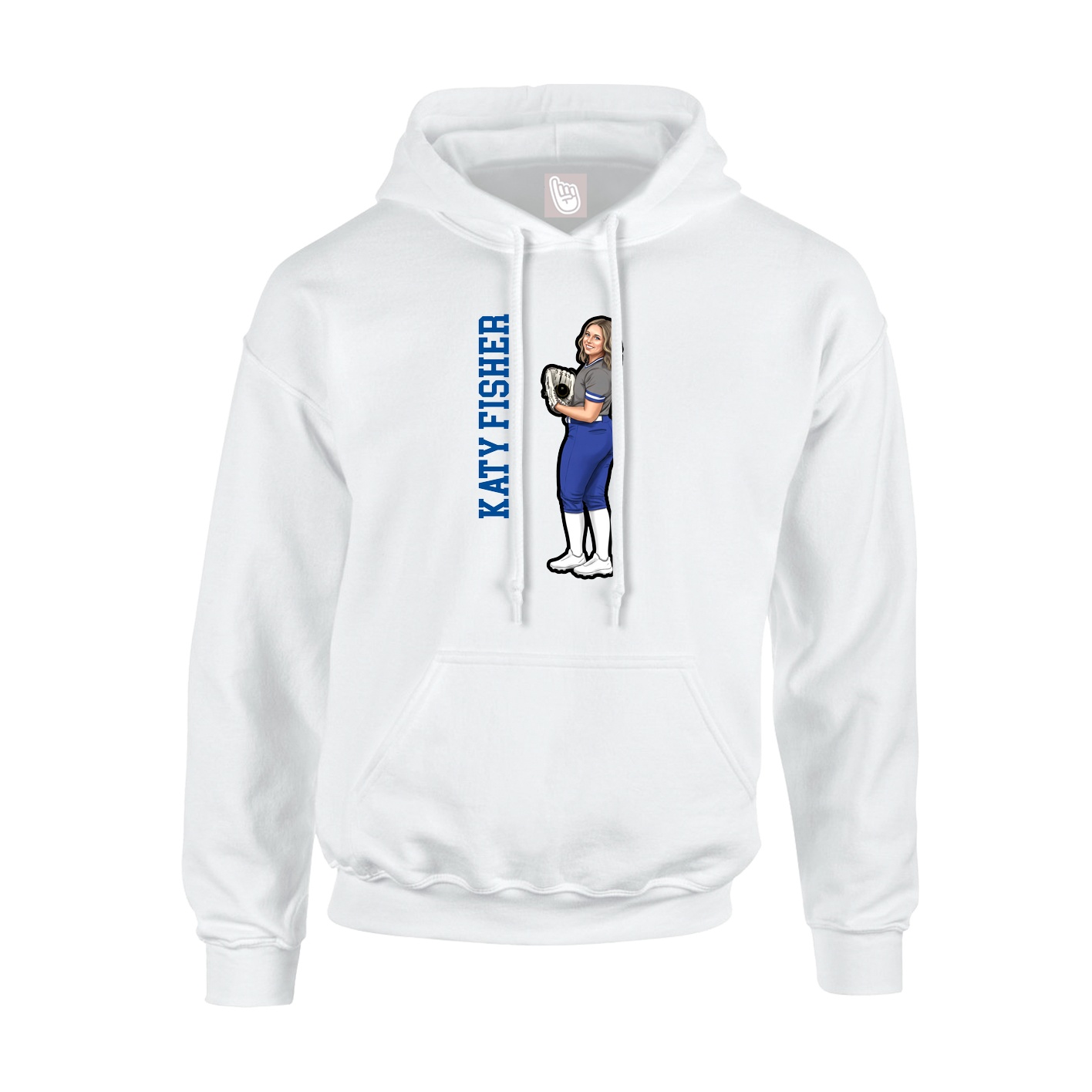 Youth Hoodie — Name Vertical in White