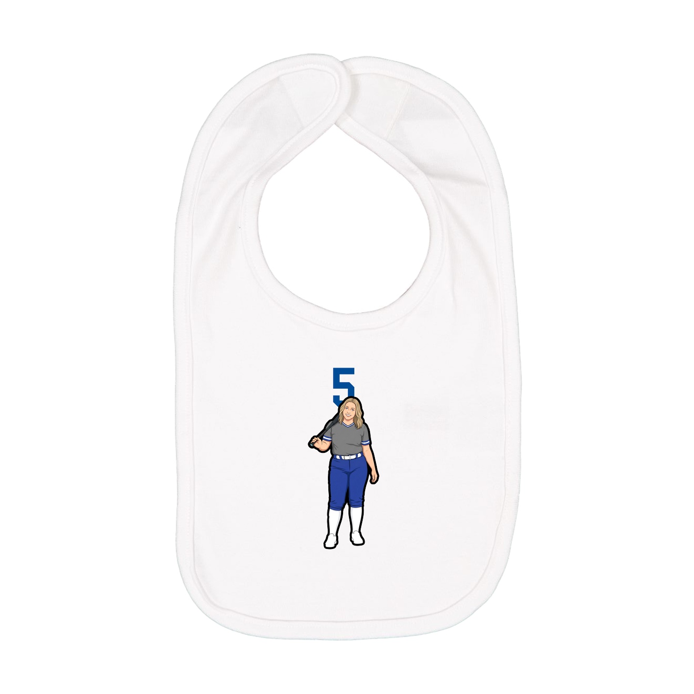 Infant Bib — Number Top in White