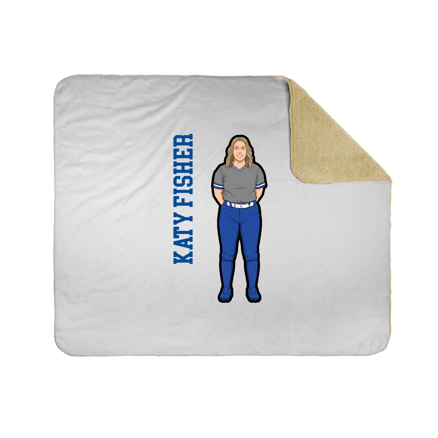 Throw Blanket — Name Vertical in White