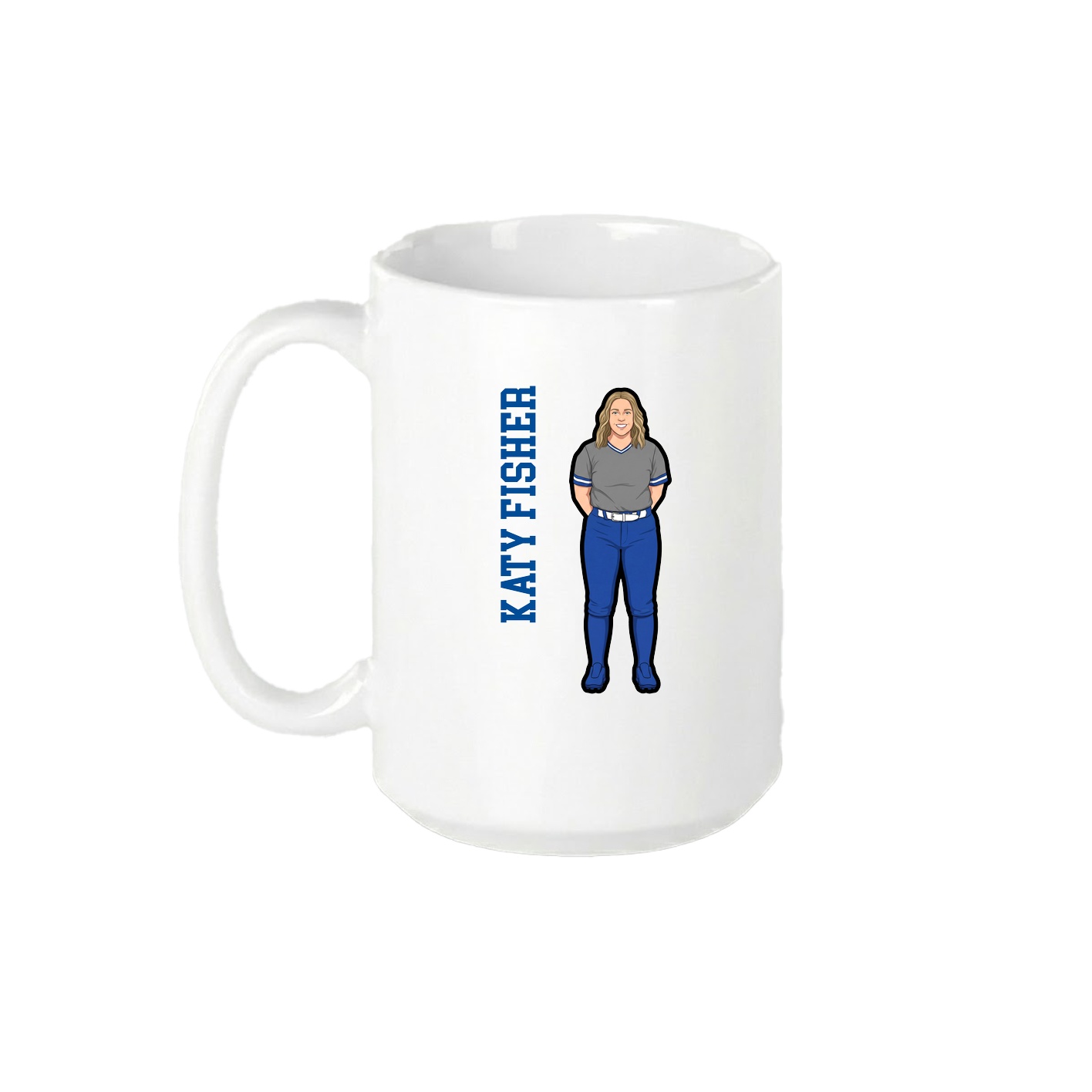 15oz Coffee Mug — Name Vertical in White