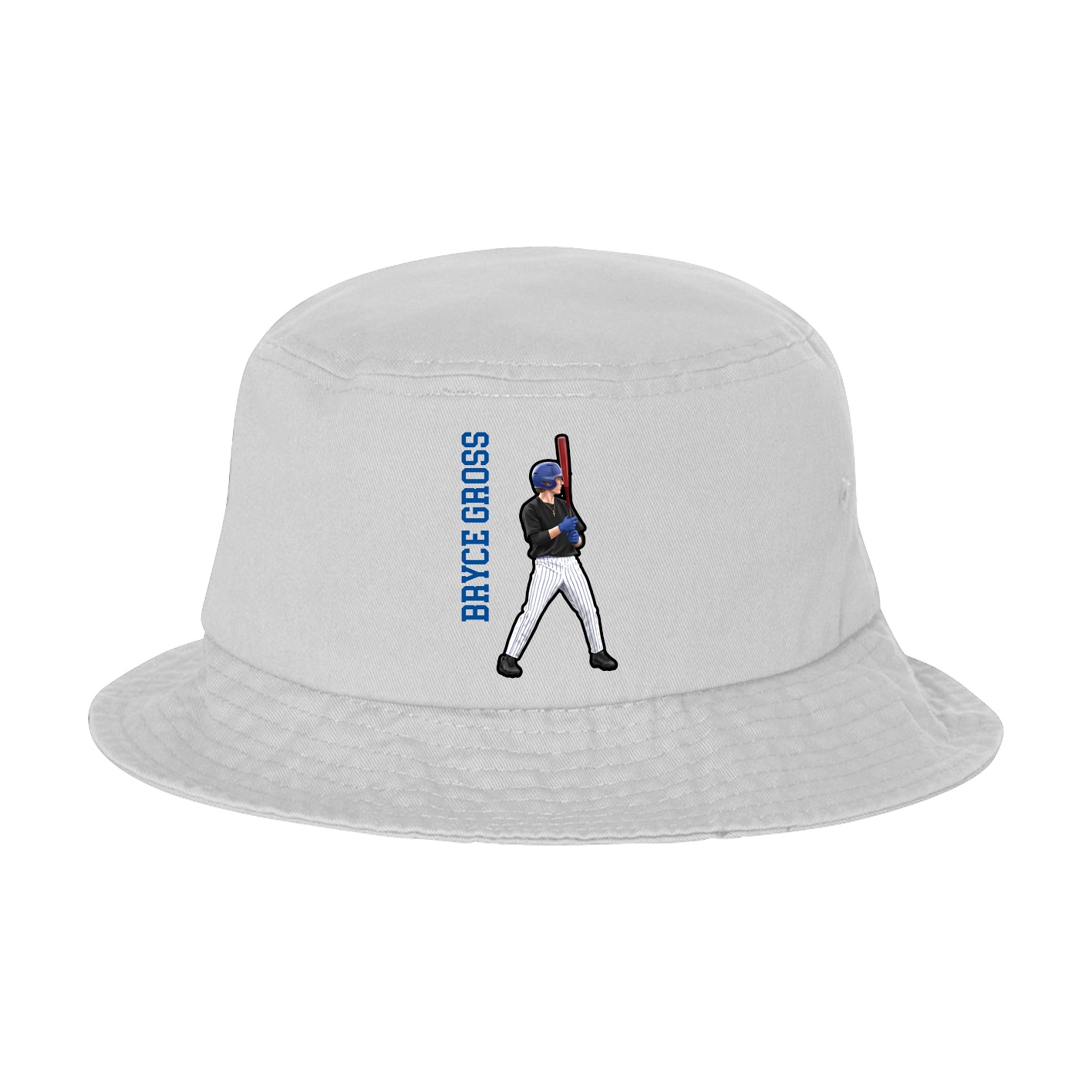 Bucket Cap — Name Vertical in White