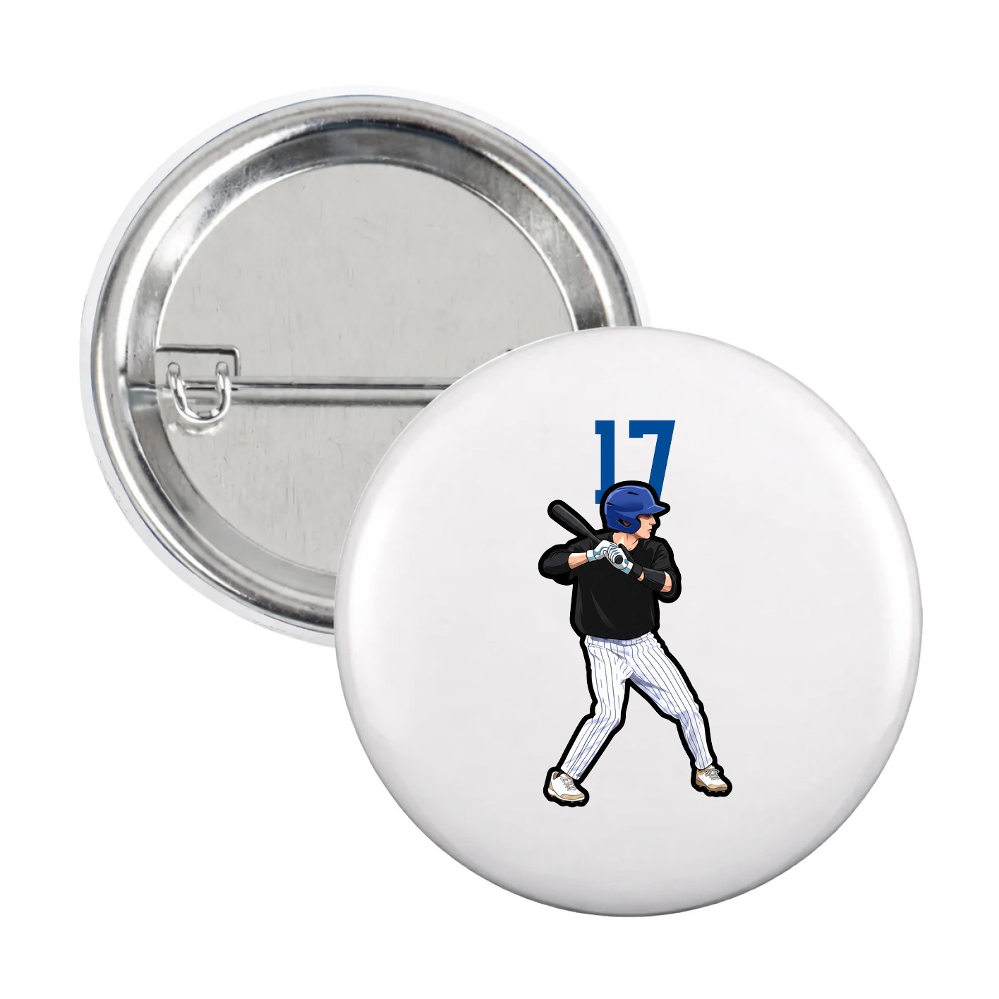 Game Day Button — Number Top in White