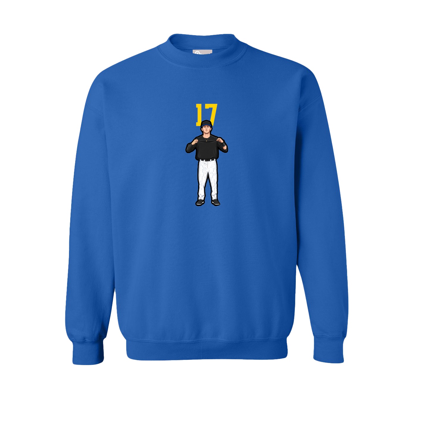Fleece Crew — Number Top in Royal