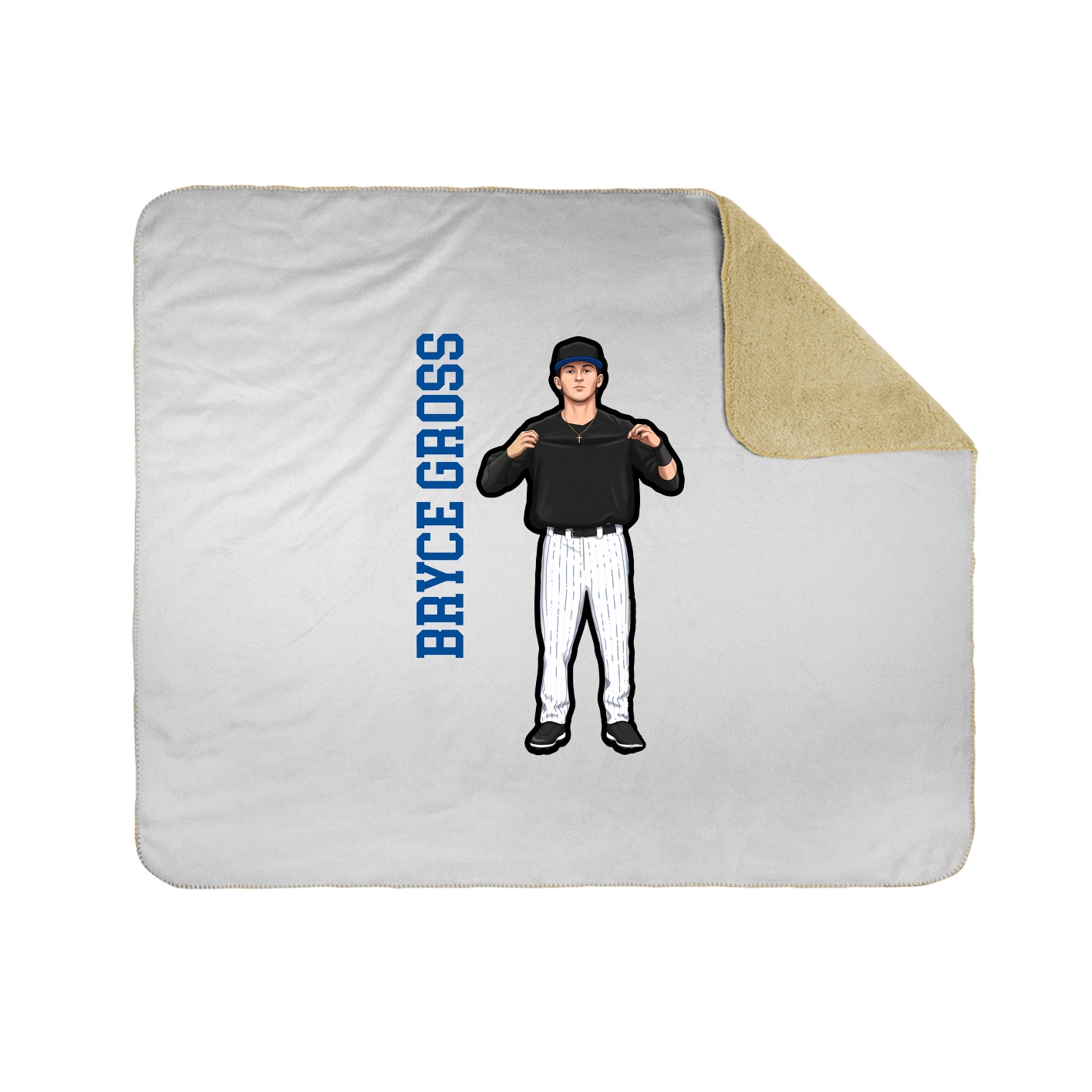 Throw Blanket — Name Vertical in White