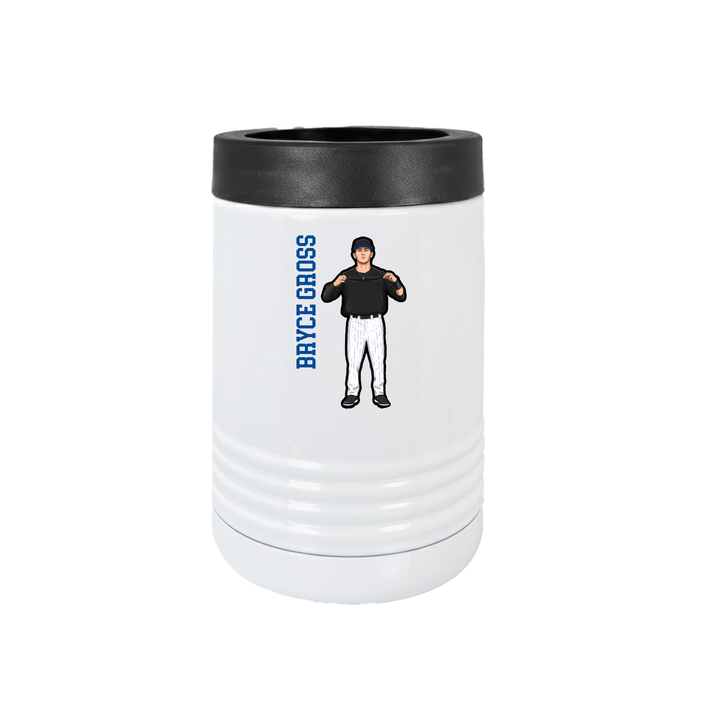 Beverage Holder — Name Vertical in White