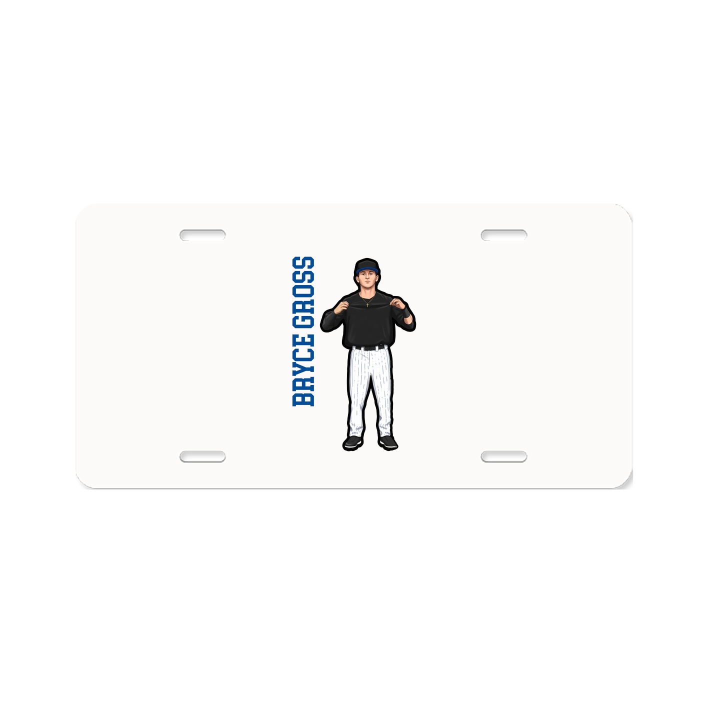 License Plate — Name Vertical in Classic