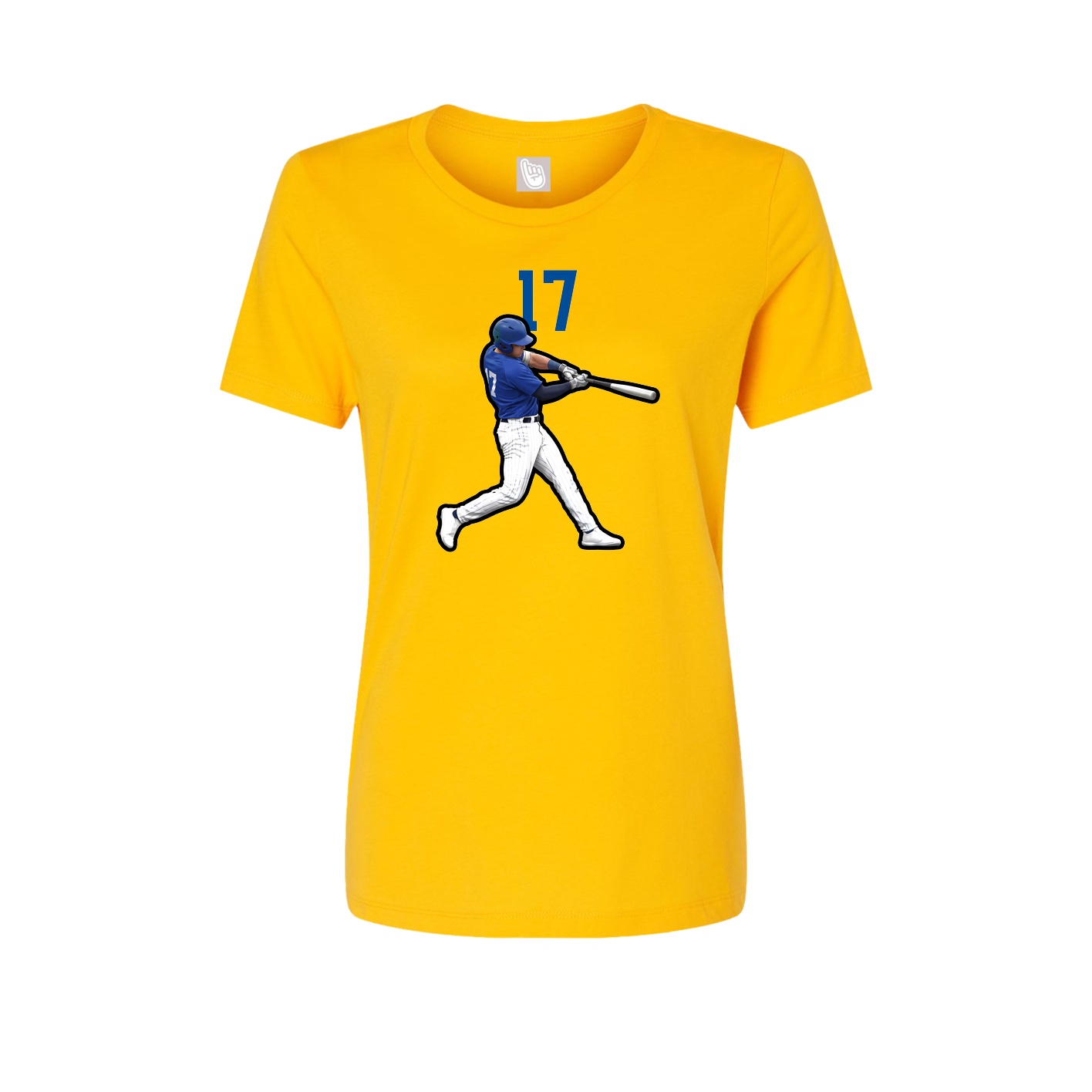Fitted Women's Tee — Number Top in Gold