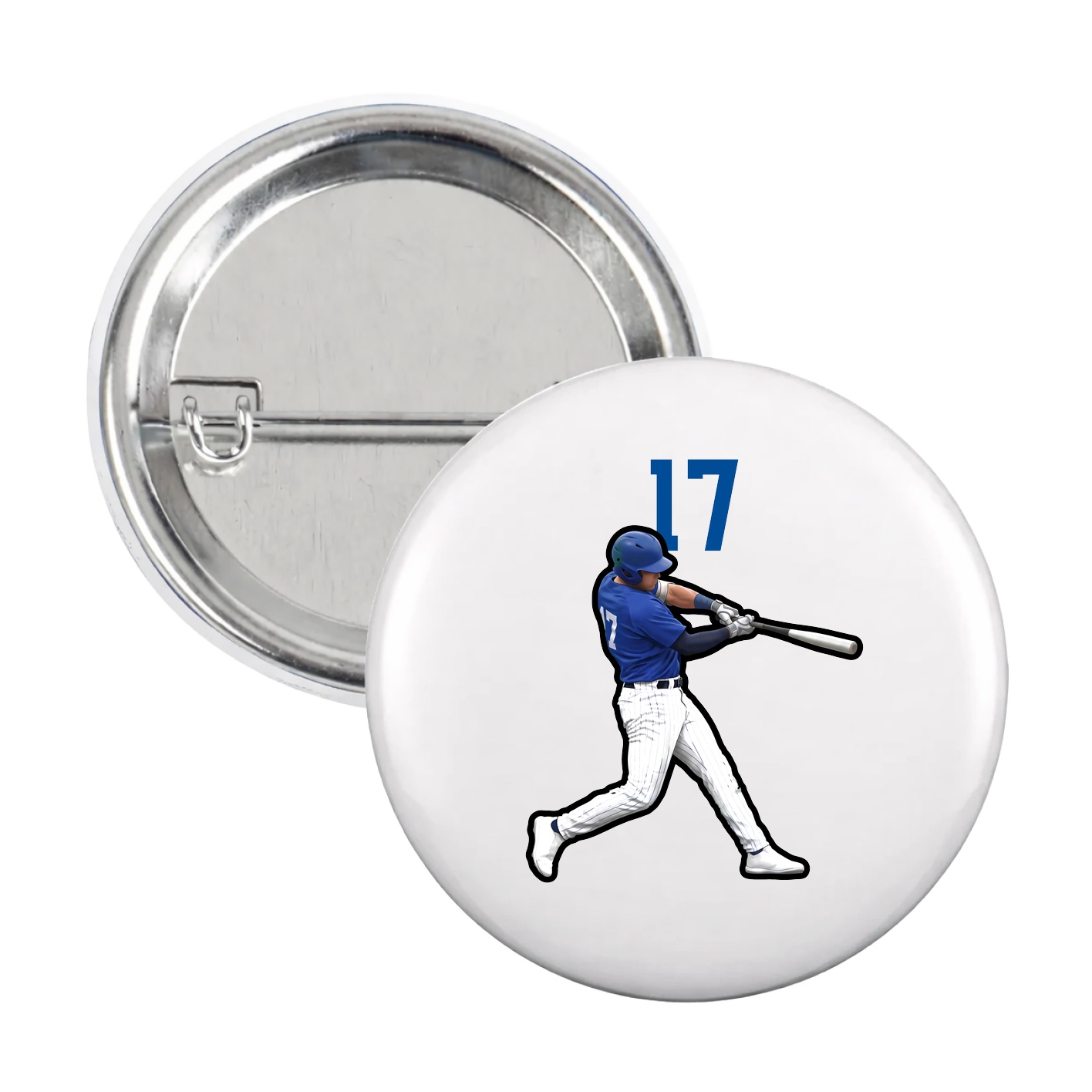 Game Day Button — Number Top in White