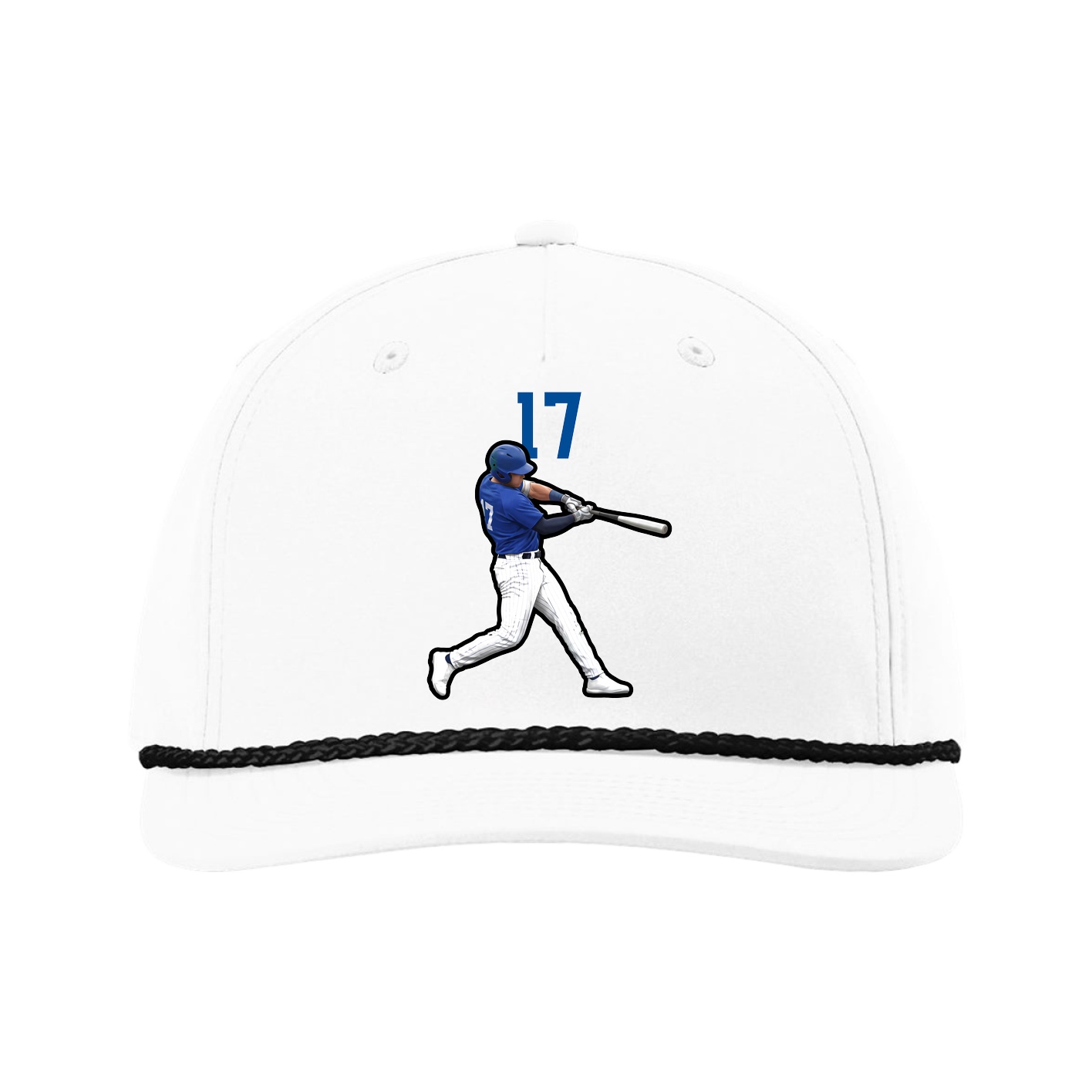 Five-Panel Classic Rope Cap — Number Top in White
