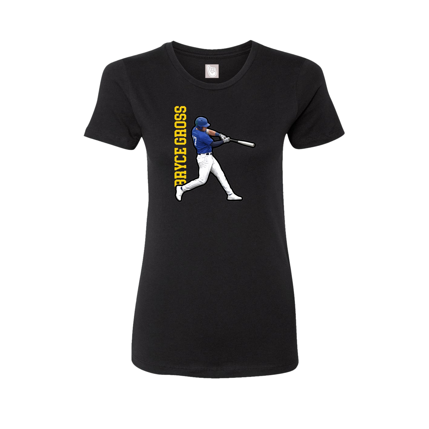 Womens Tee — Name Vertical in Black