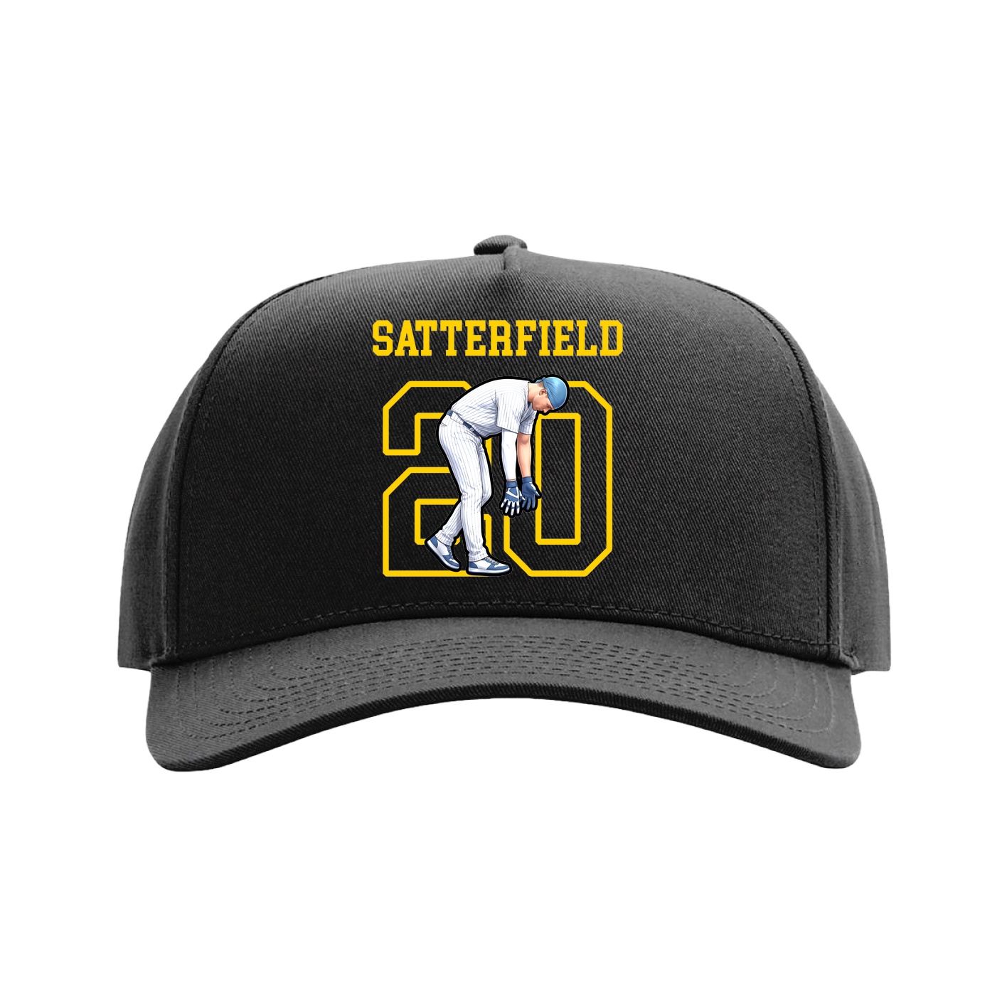 Full Fabric Five-Panel Champ Cap — Shirsey in Black