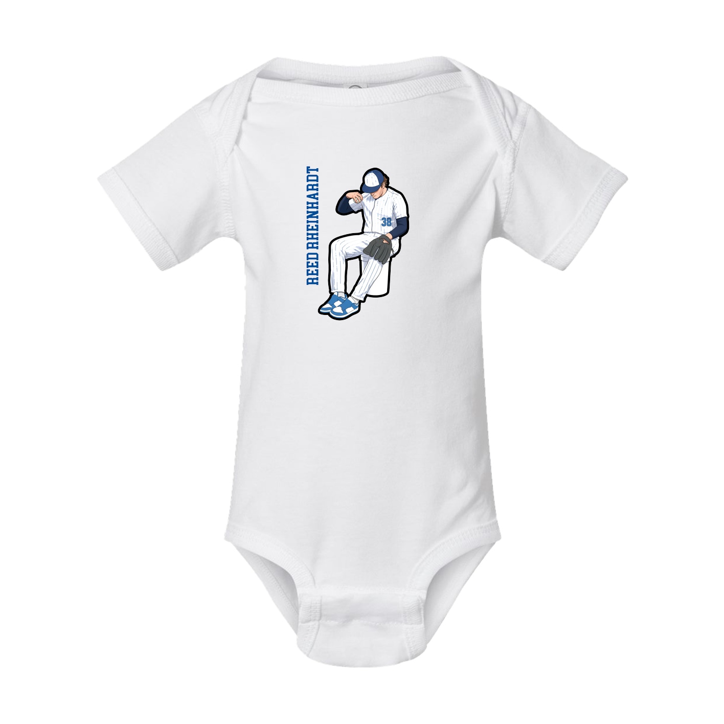 Baby Onesie — Name Vertical in White
