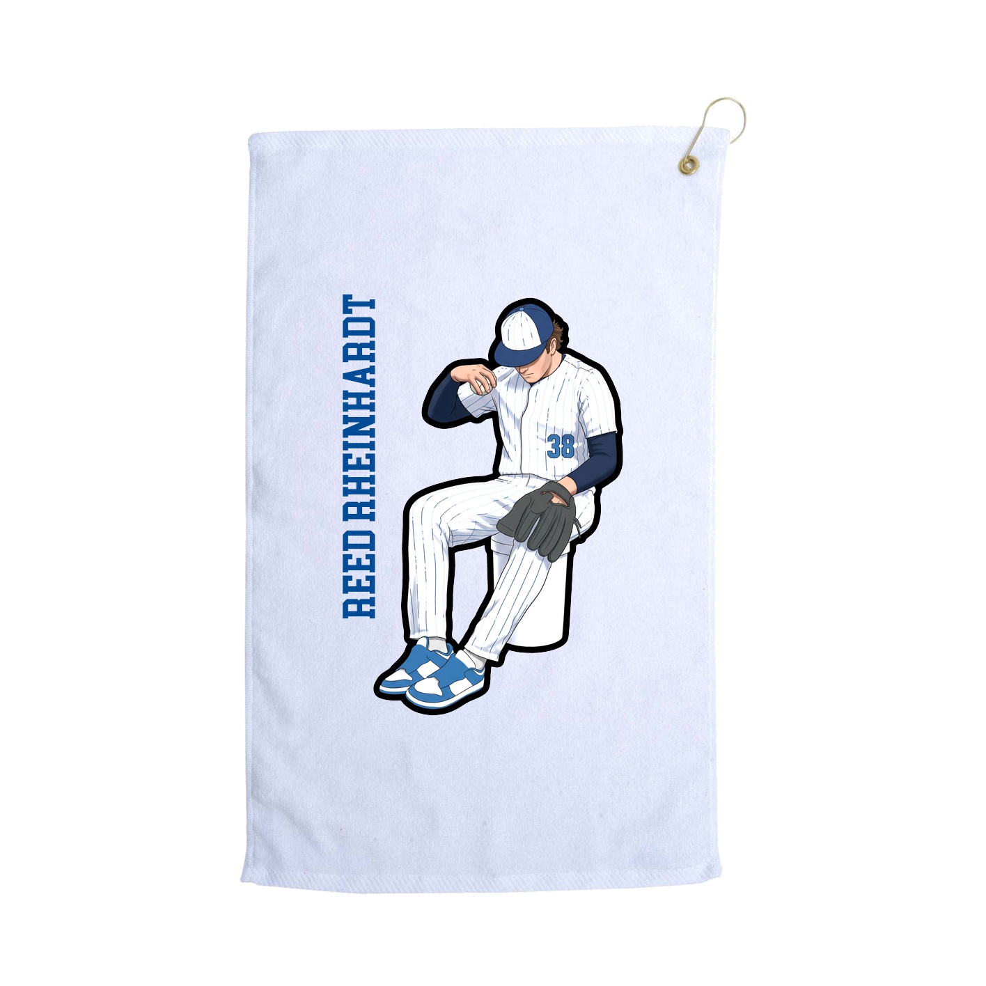 Golf Towel — Name Vertical in White