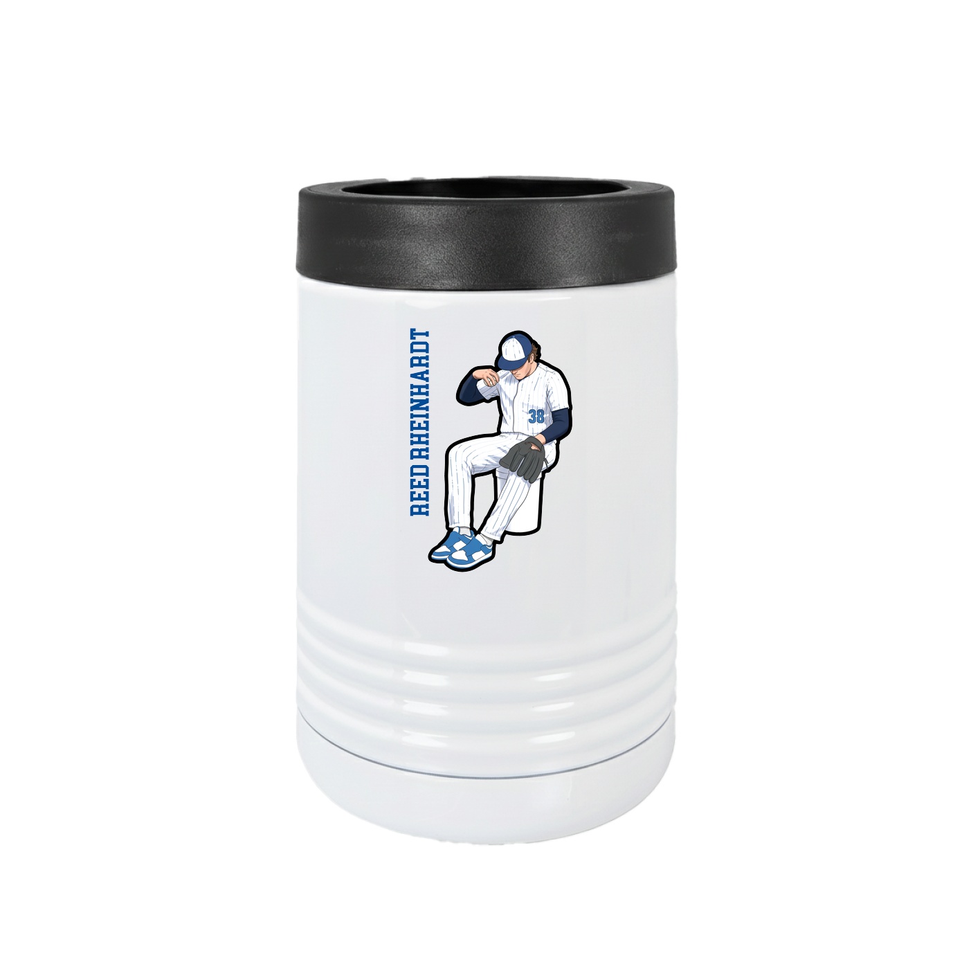 Beverage Holder — Name Vertical in White