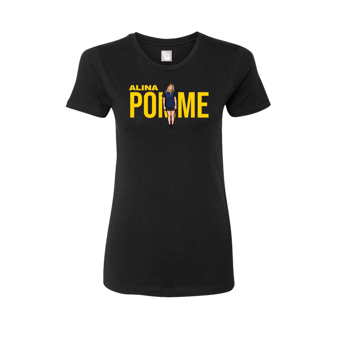 Fitted Women's Tee — Player Name in Black