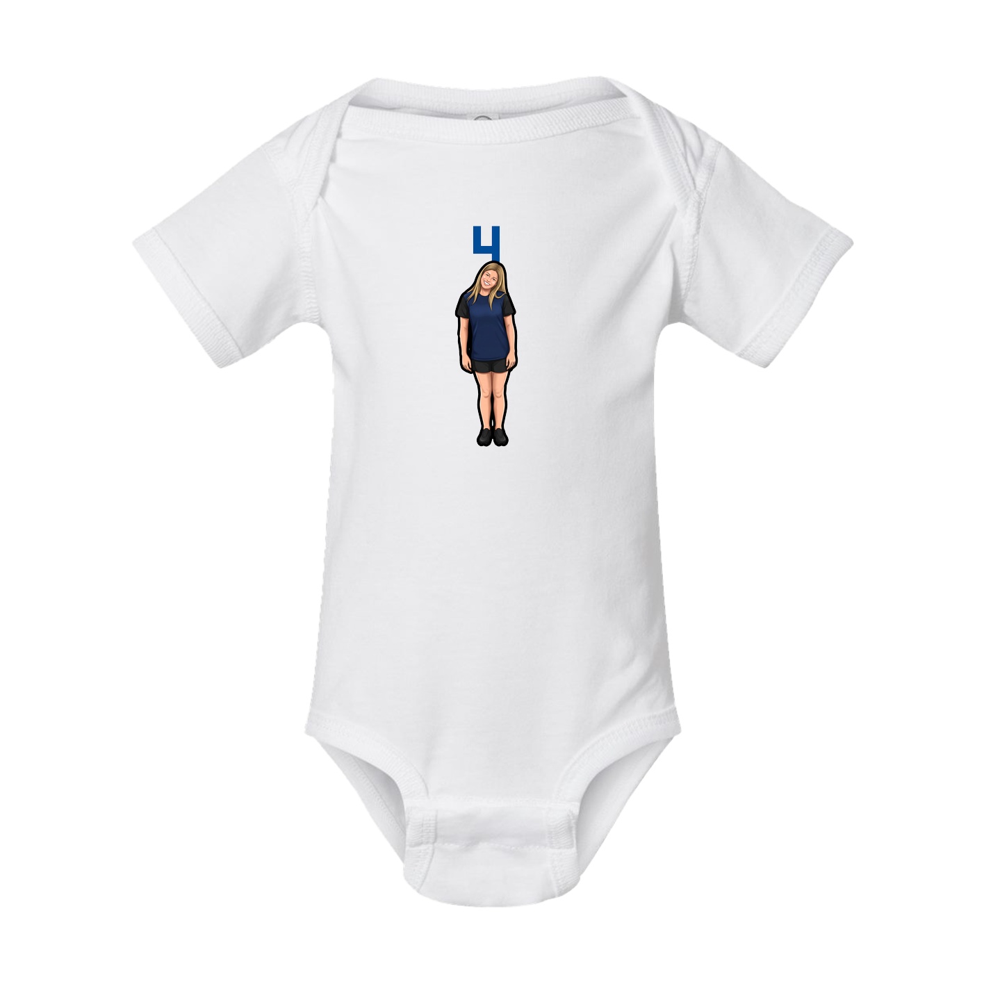 Baby Onesie — Number Top in White