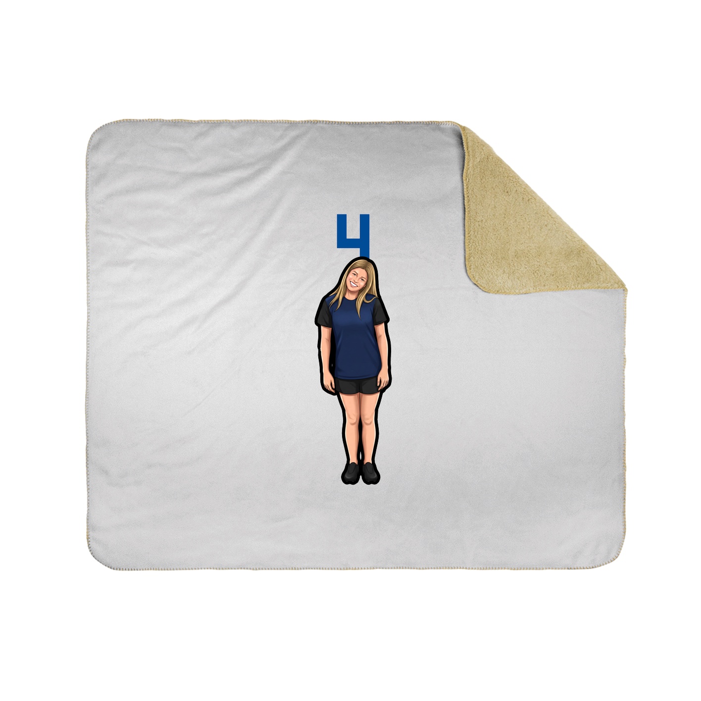 Throw Blanket — Number Top in White