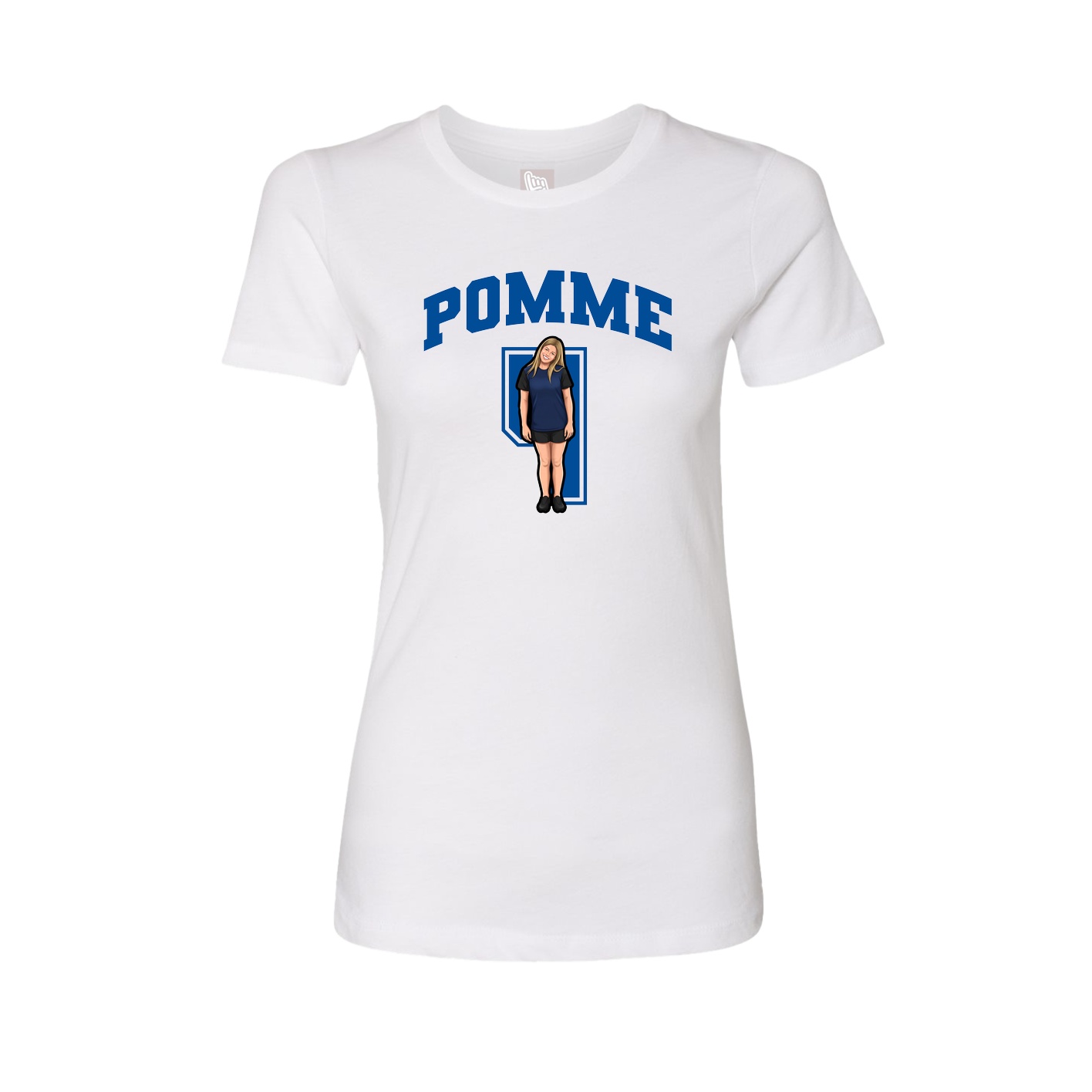 Fitted Women's Tee — Number in White