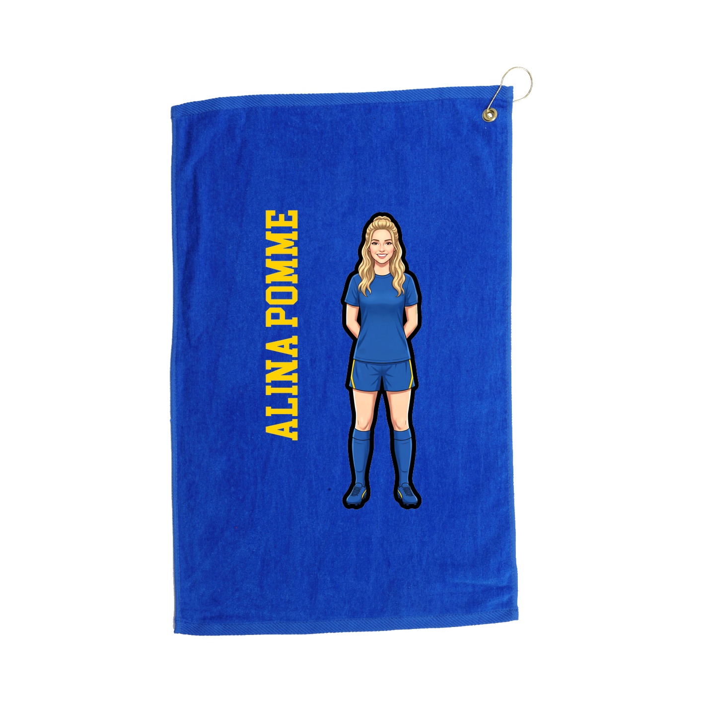 Golf Towel — Name Vertical in Royal
