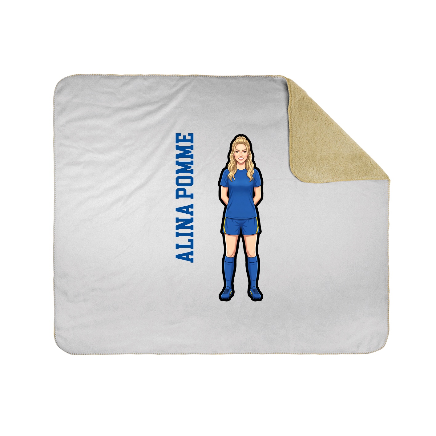 Throw Blanket — Name Vertical in White