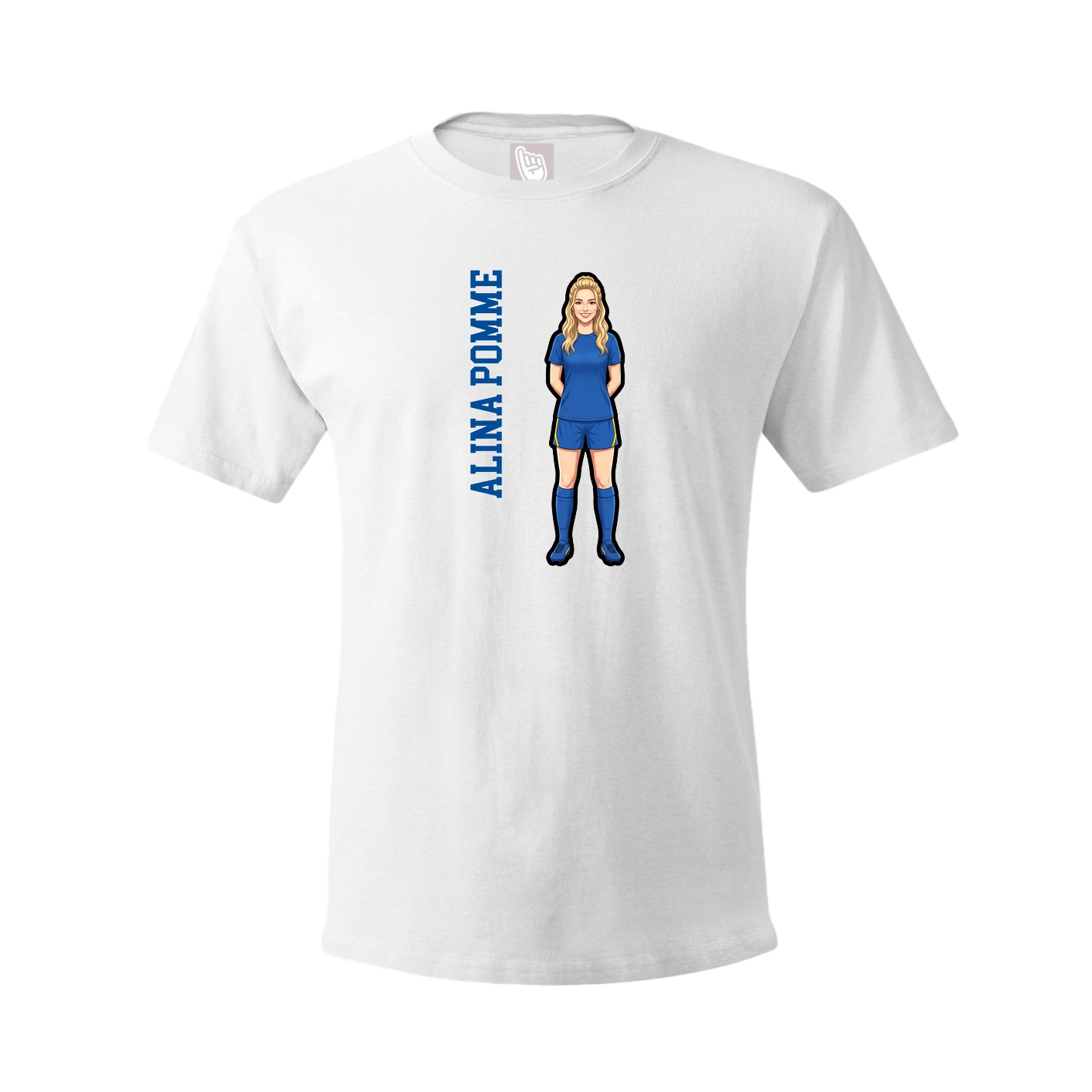 Youth Tee — Name Vertical in White