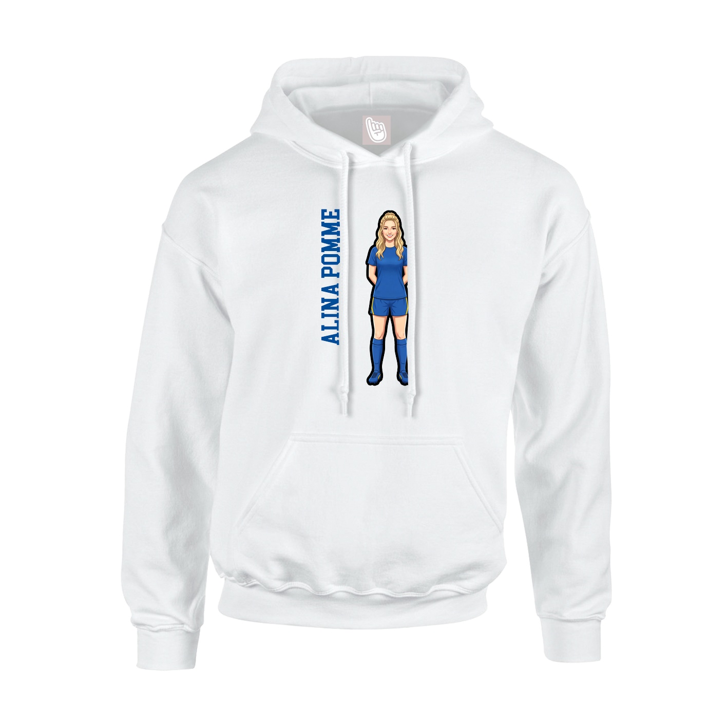 Hoodie — Name Vertical in White