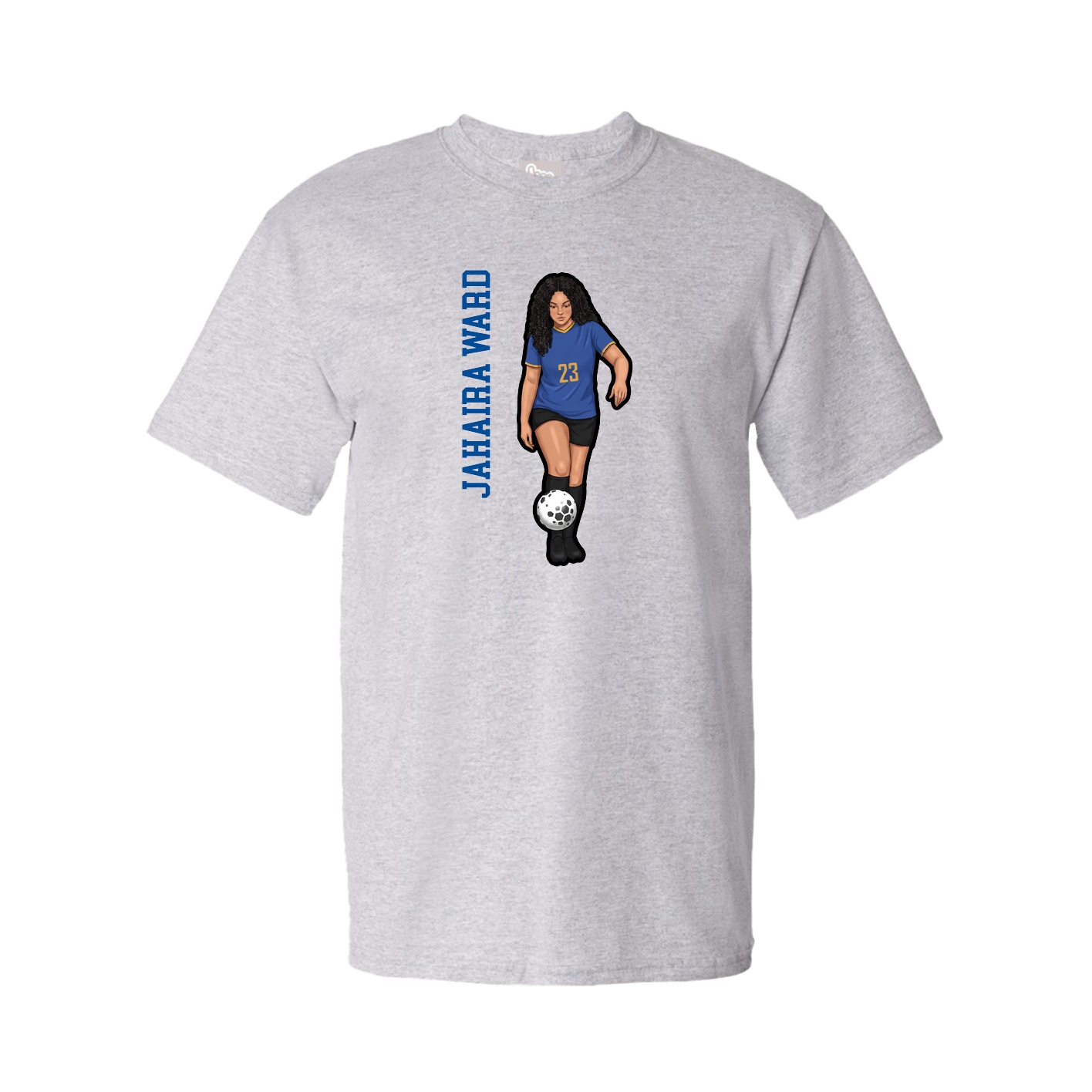 Youth Tee — Name Vertical in Grey