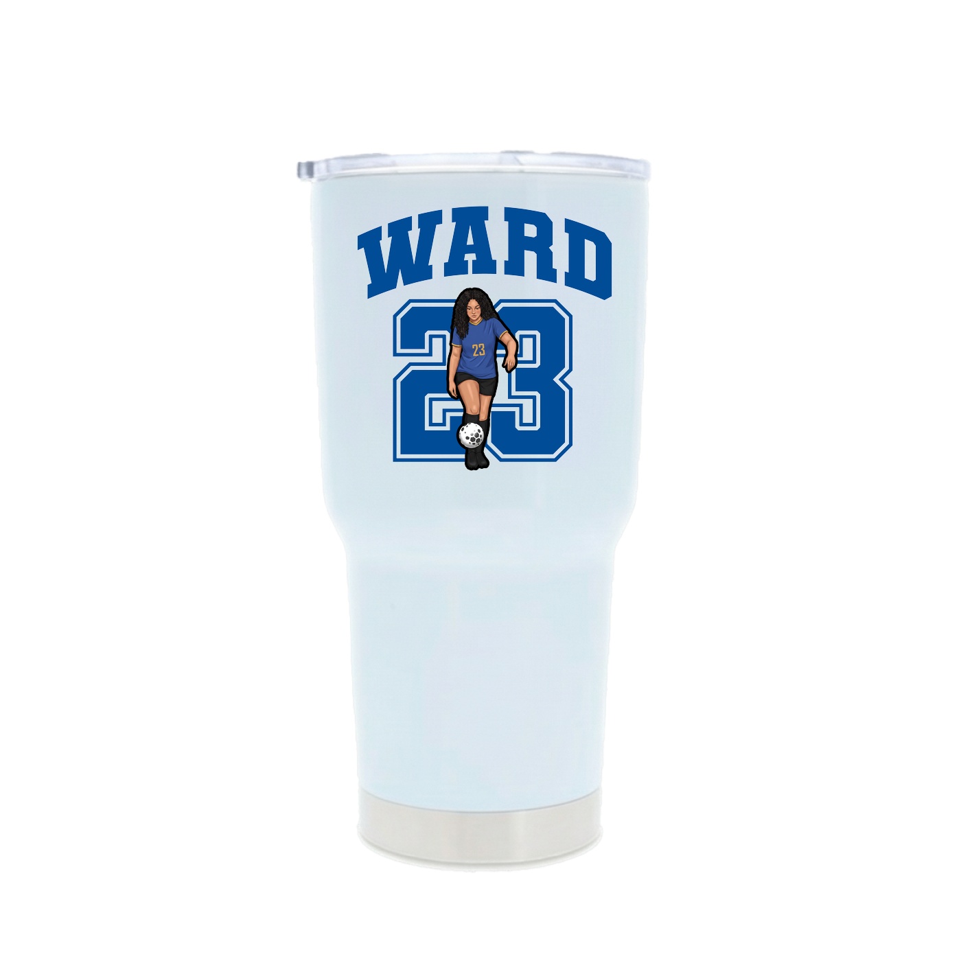 30oz Stainless Steel Tumbler — Number in White