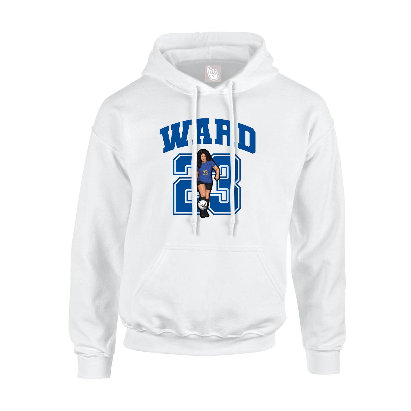 Hoodie — Number in White
