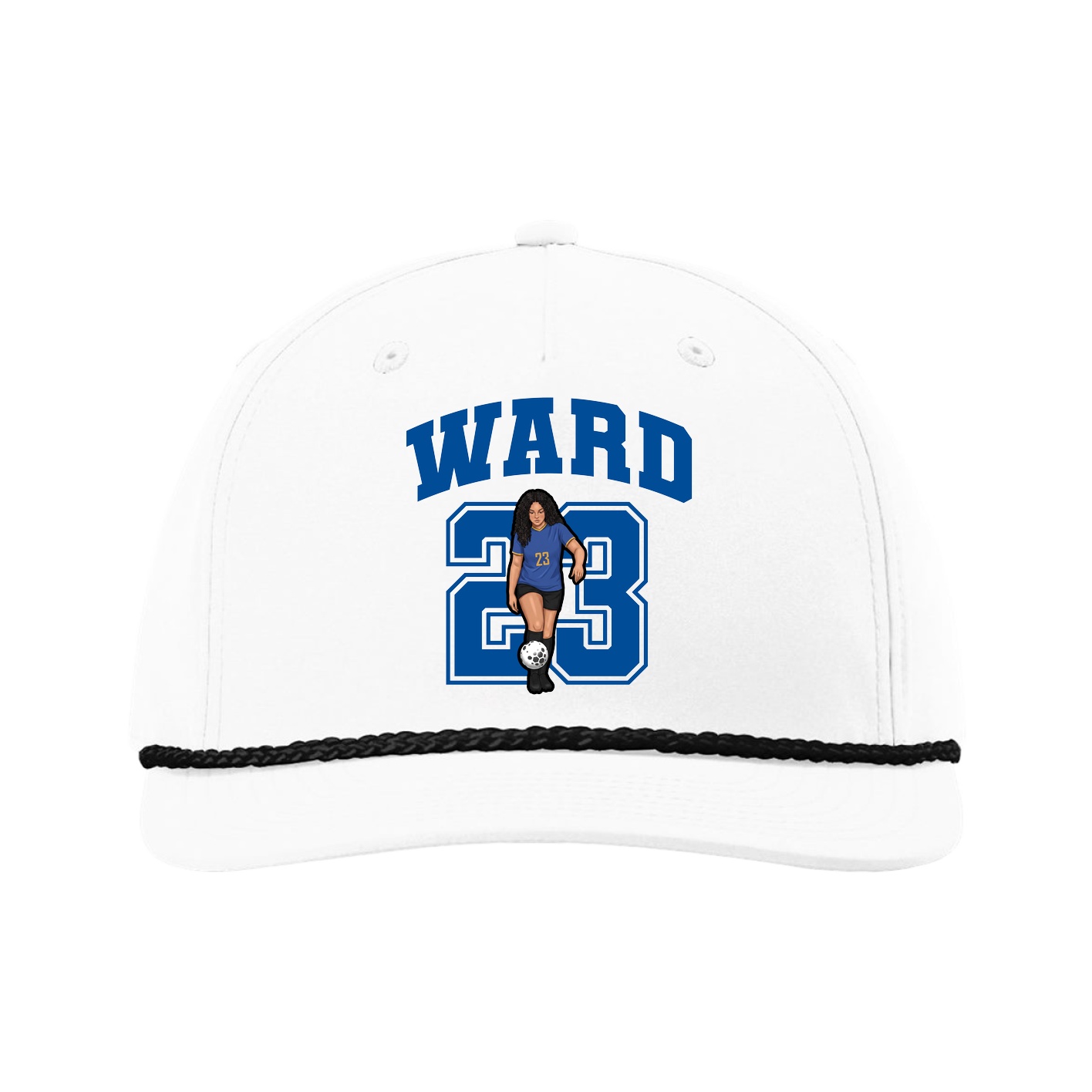Five-Panel Classic Rope Cap — Number in White