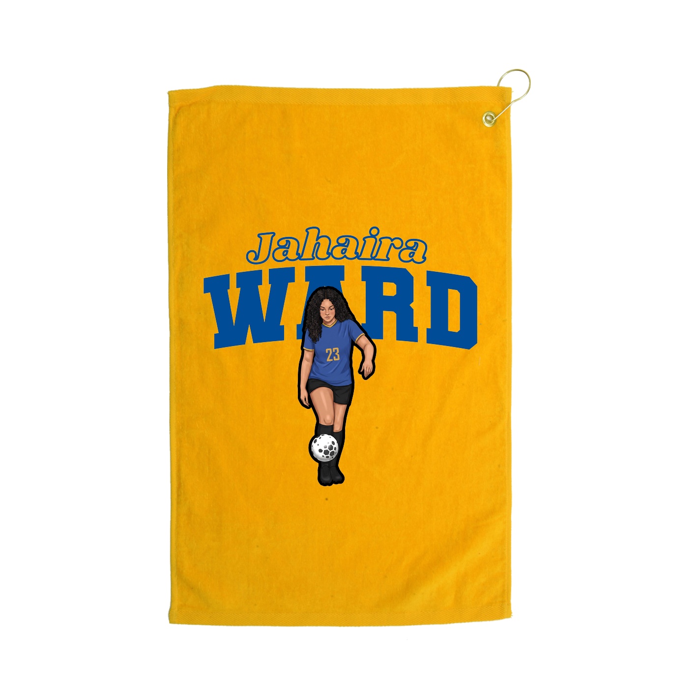 Golf Towel — Name Arch in Gold