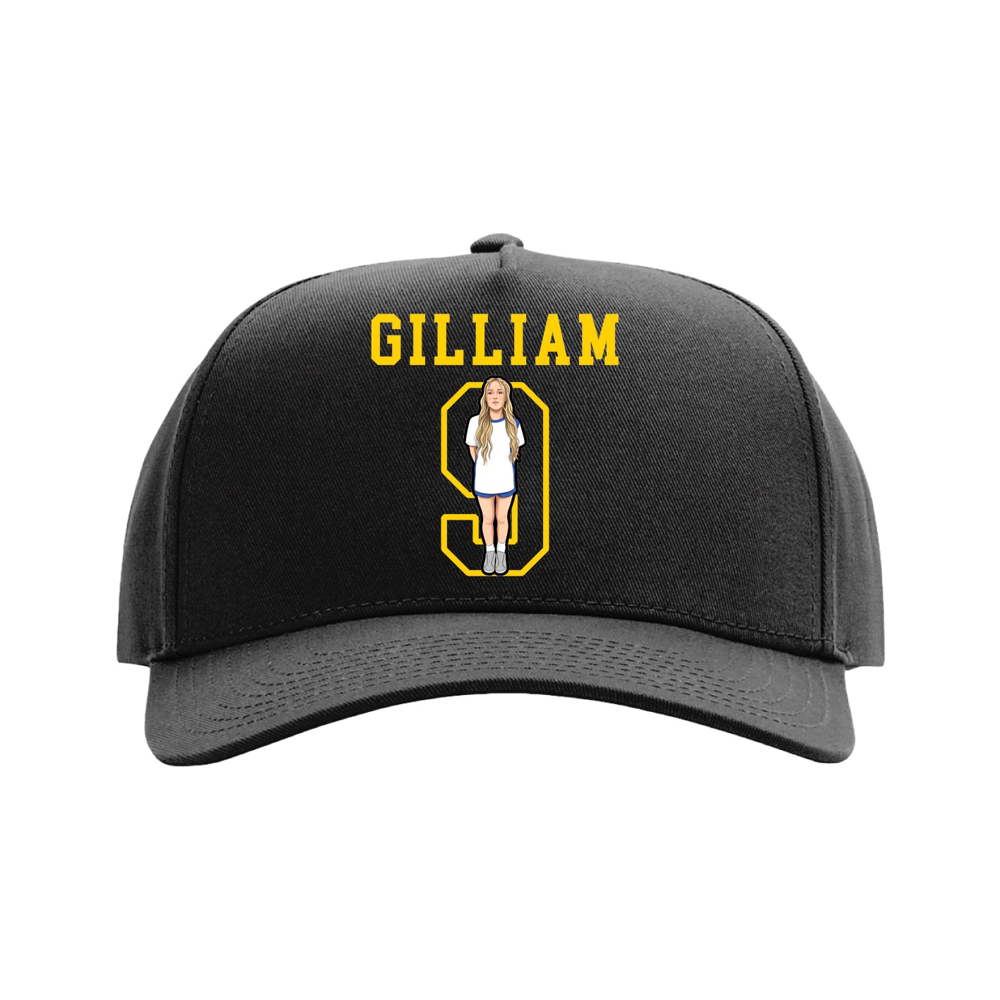 Full Fabric Five-Panel Champ Cap — Shirsey in Black