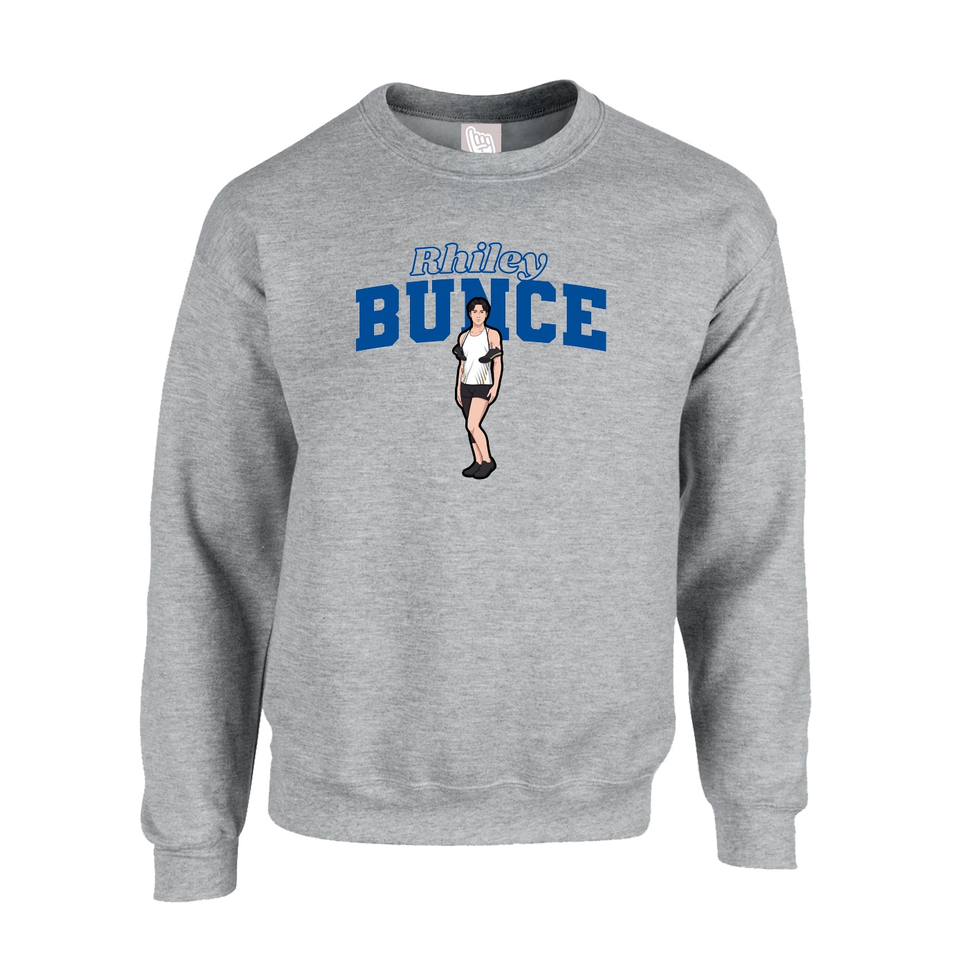 Fleece Crew — Name Arch in Grey