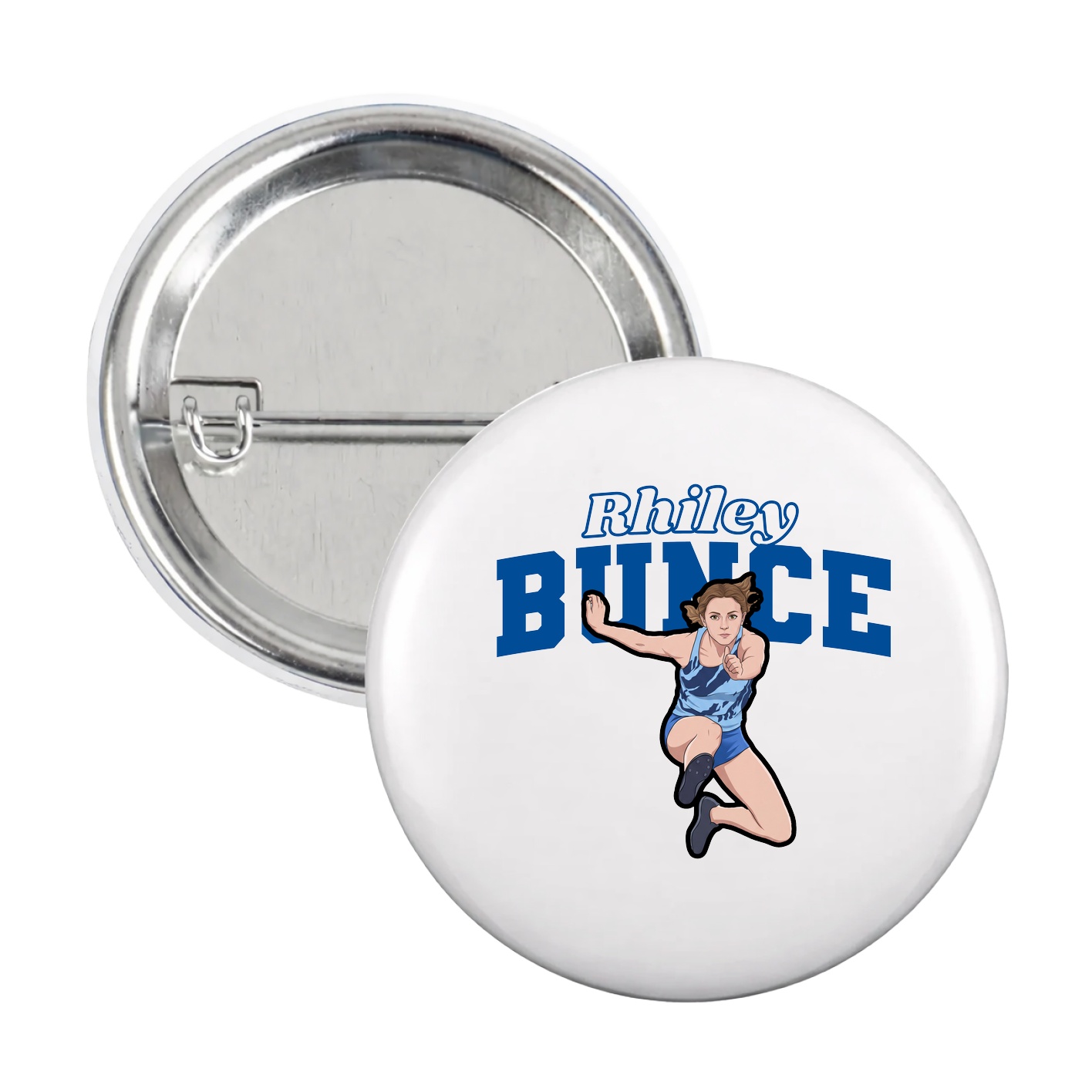 Game Day Button — Name Arch in White