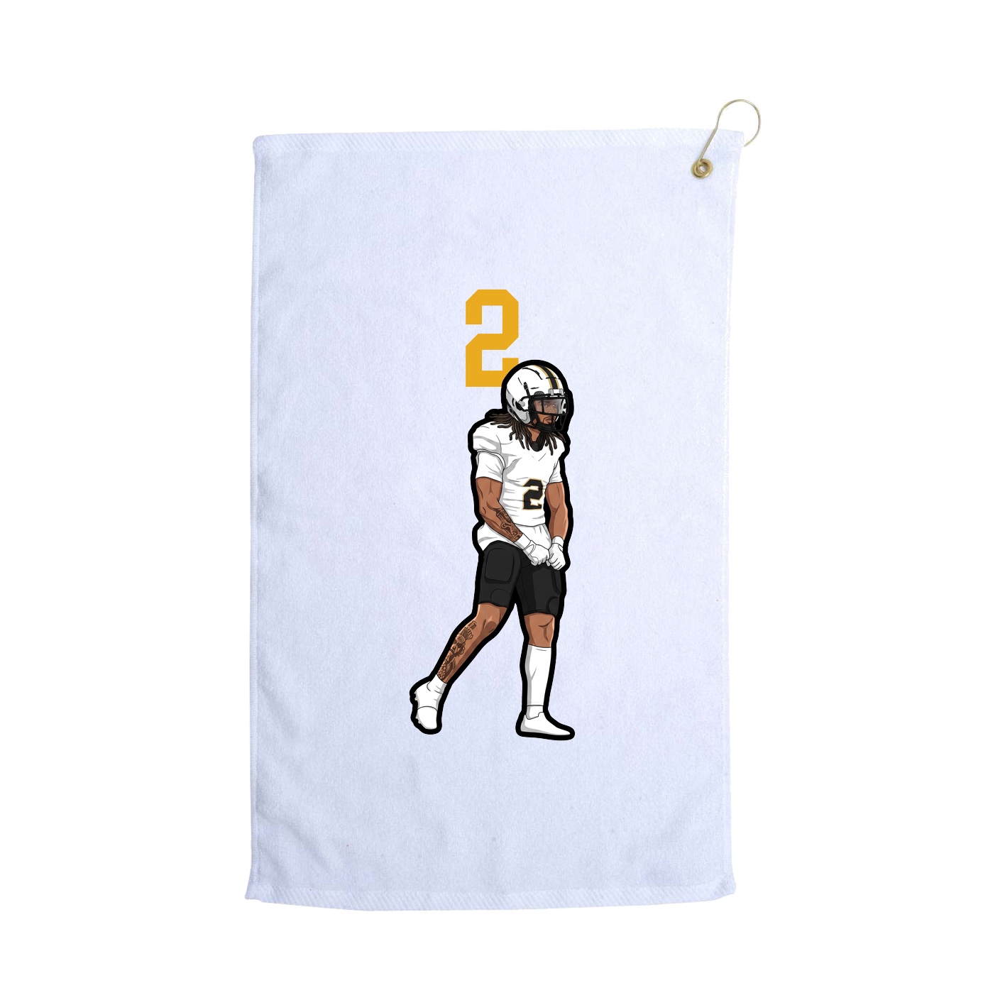 Golf Towel — Number Top in White