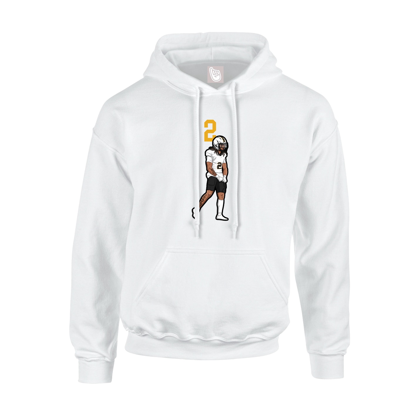 Youth Hoodie — Number Top in White