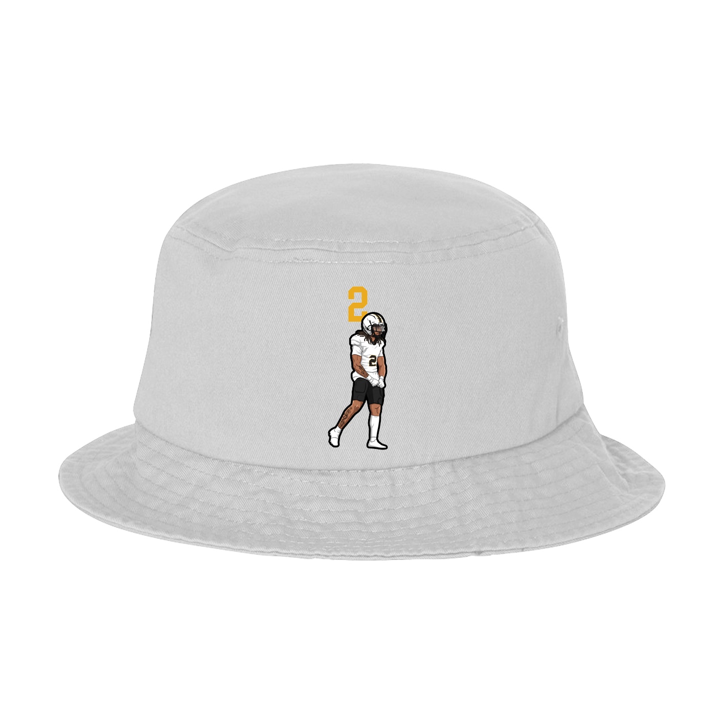 Bucket Cap — Number Top in White