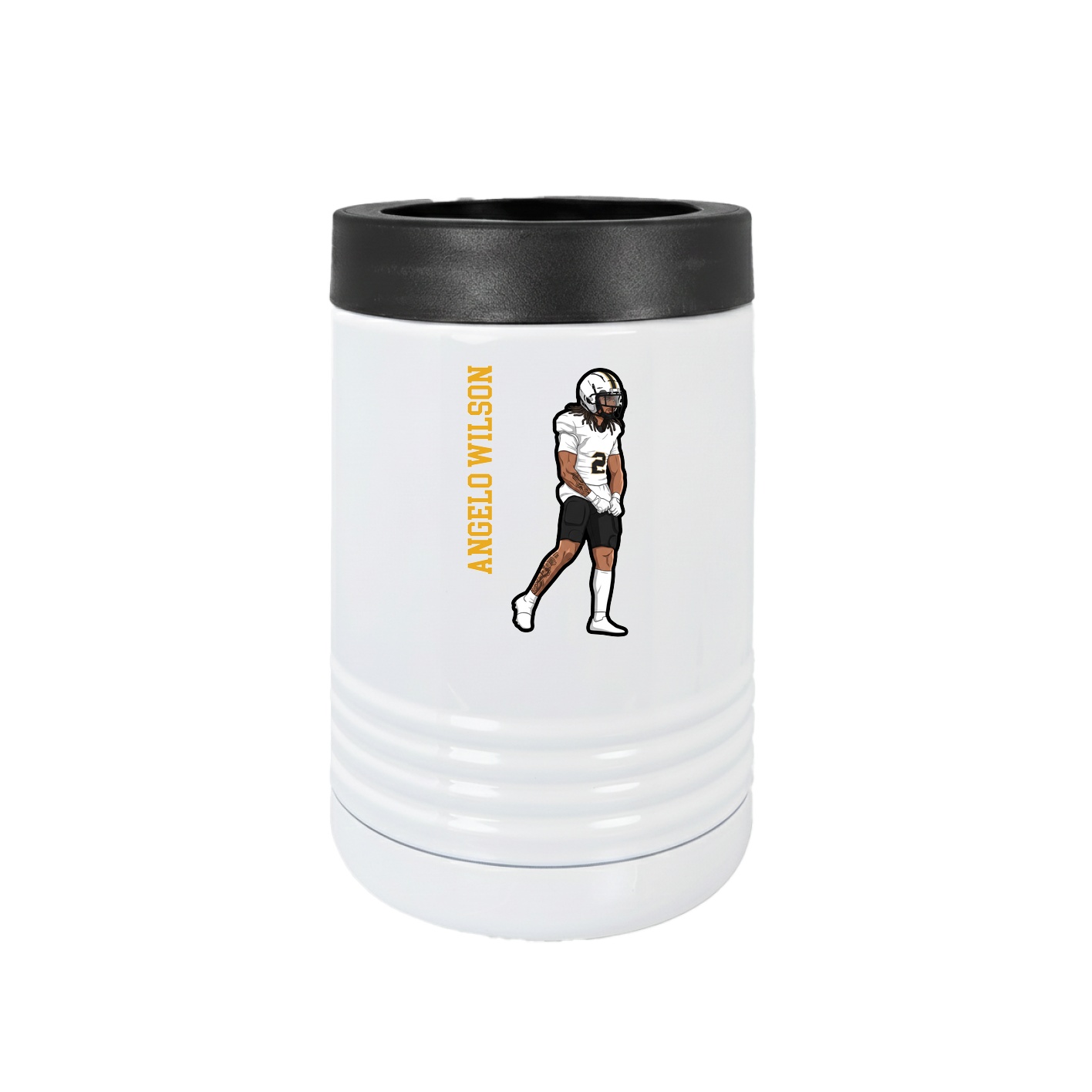 Beverage Holder — Name Vertical in White