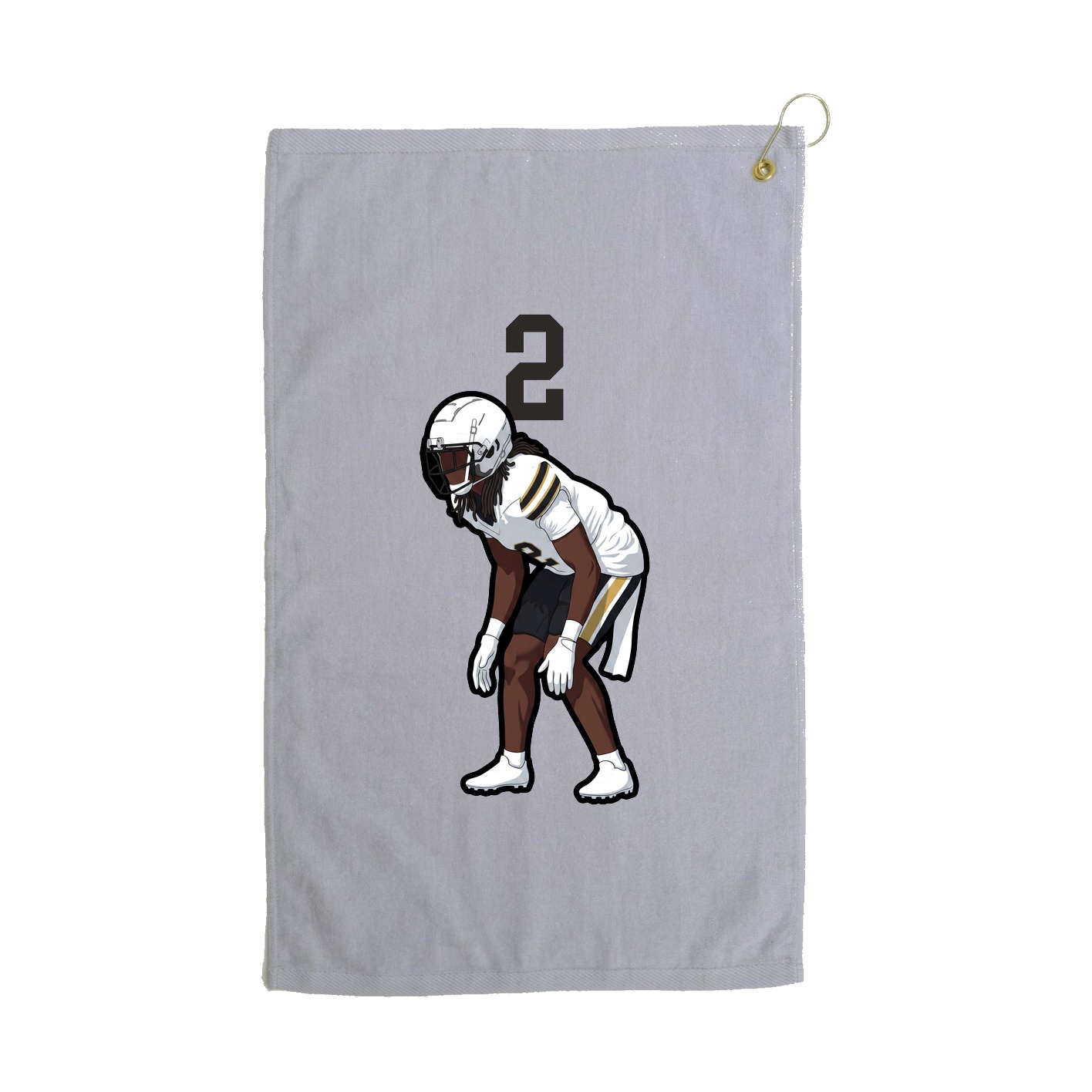 Golf Towel — Number Top in Grey