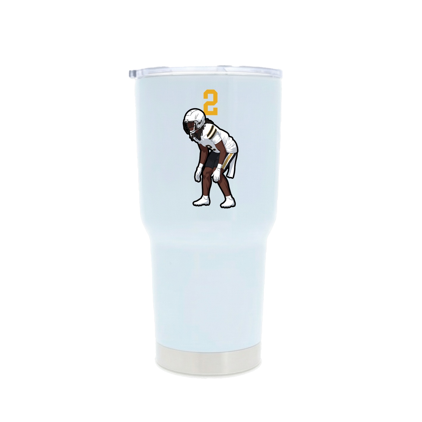 30oz Stainless Steel Tumbler — Number Top in White