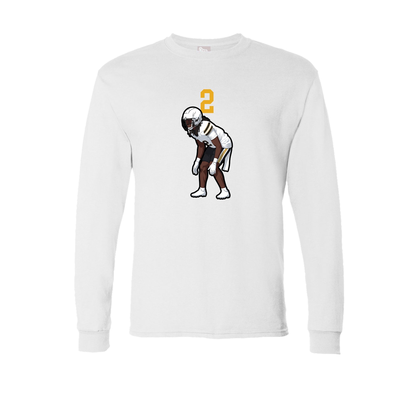 Long Sleeve Tee — Number Top in White