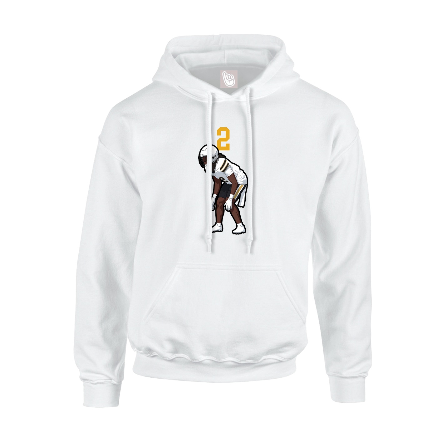 Youth Hoodie — Number Top in White