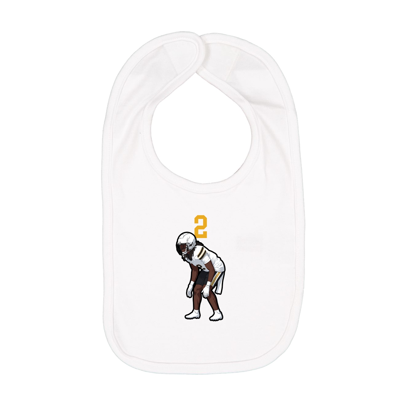 Infant Bib — Number Top in White