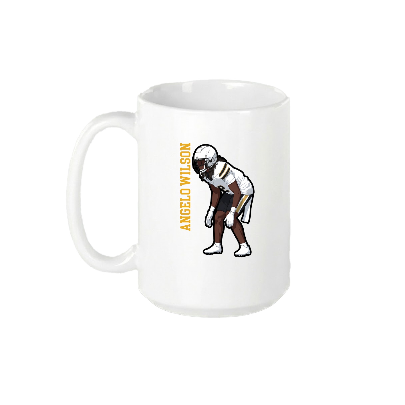 15oz Coffee Mug — Name Vertical in White