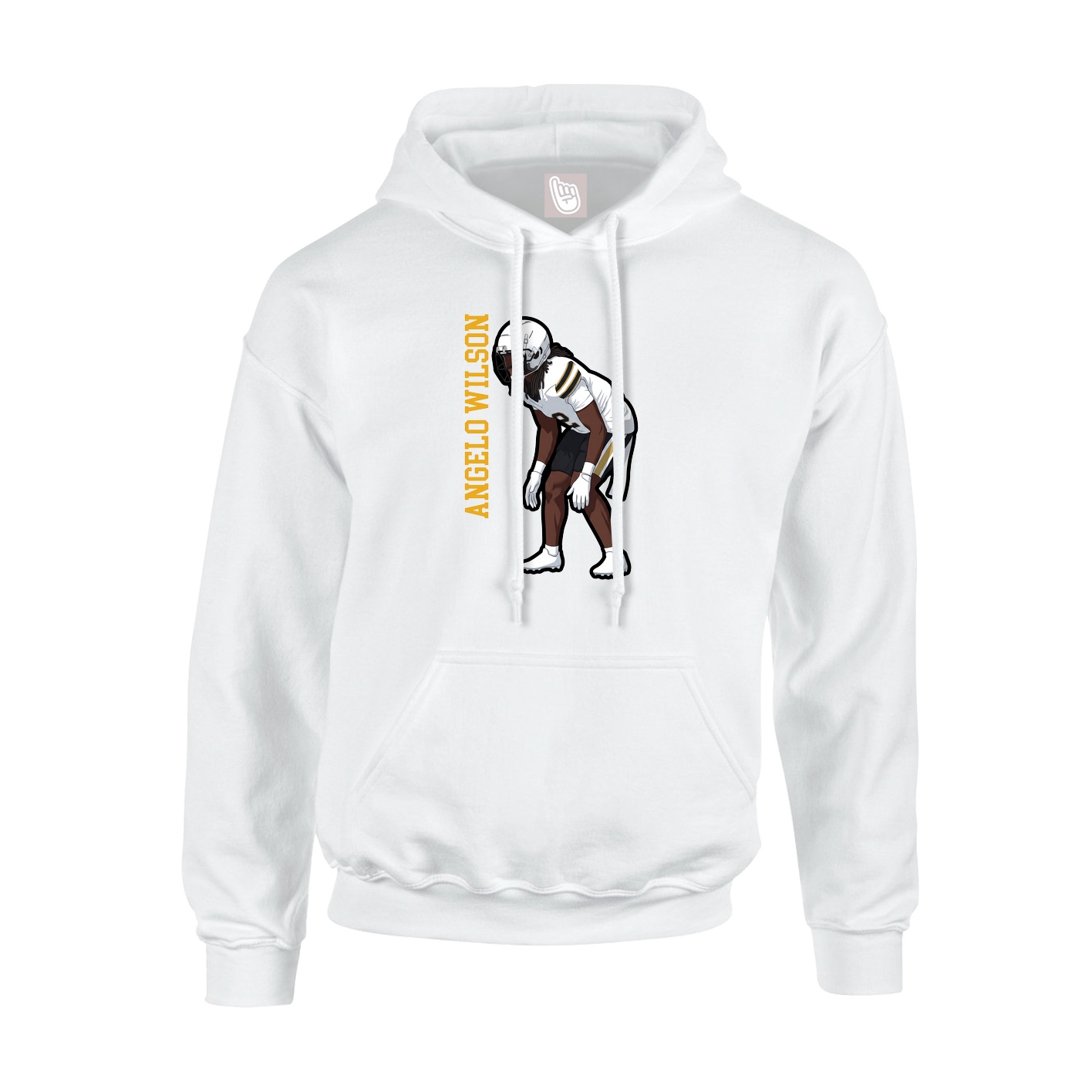 Hoodie — Name Vertical in White